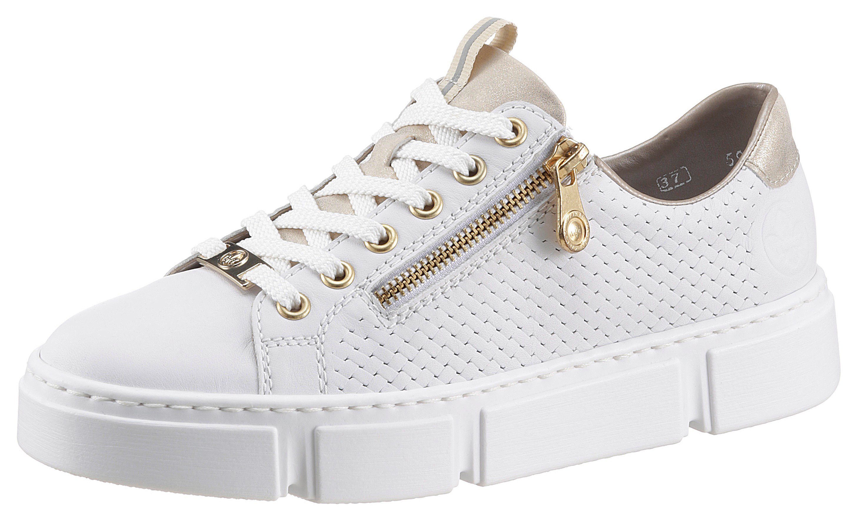 Rieker Plateausneaker mit goldfarbenen Details, Freizeitschuh, günstig online kaufen