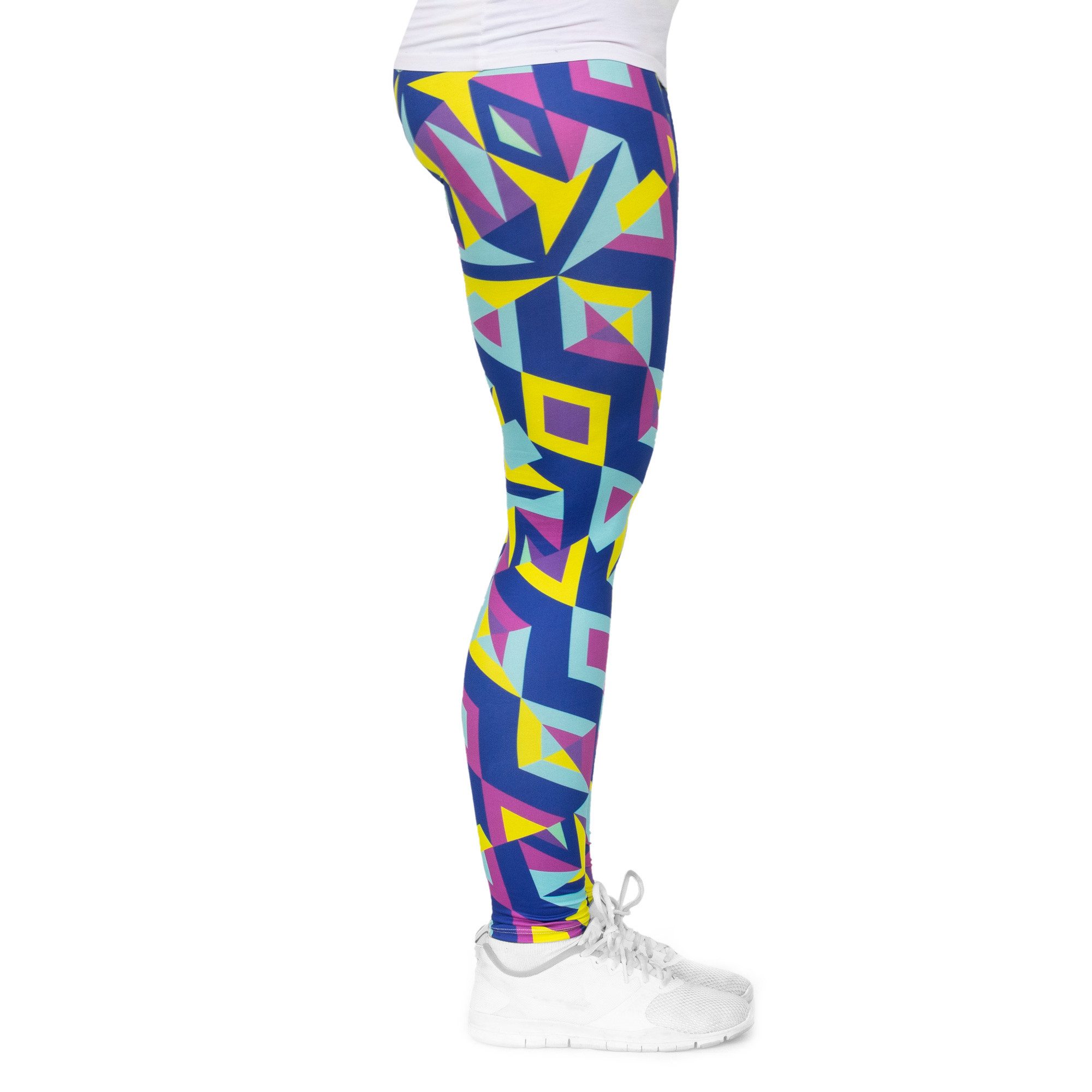 cosey Leggings Neon Line Leggings, 2 Größen (XS–S & M–L) (38/M bis 40/L) Neon Mosaik