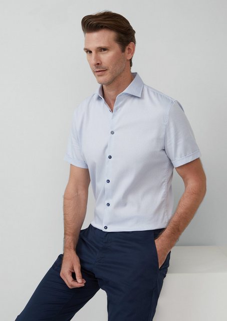 s.Oliver BLACK LABEL Kurzarmhemd Tailored Fit: Fein gemustertes Kurzarm-Hem günstig online kaufen