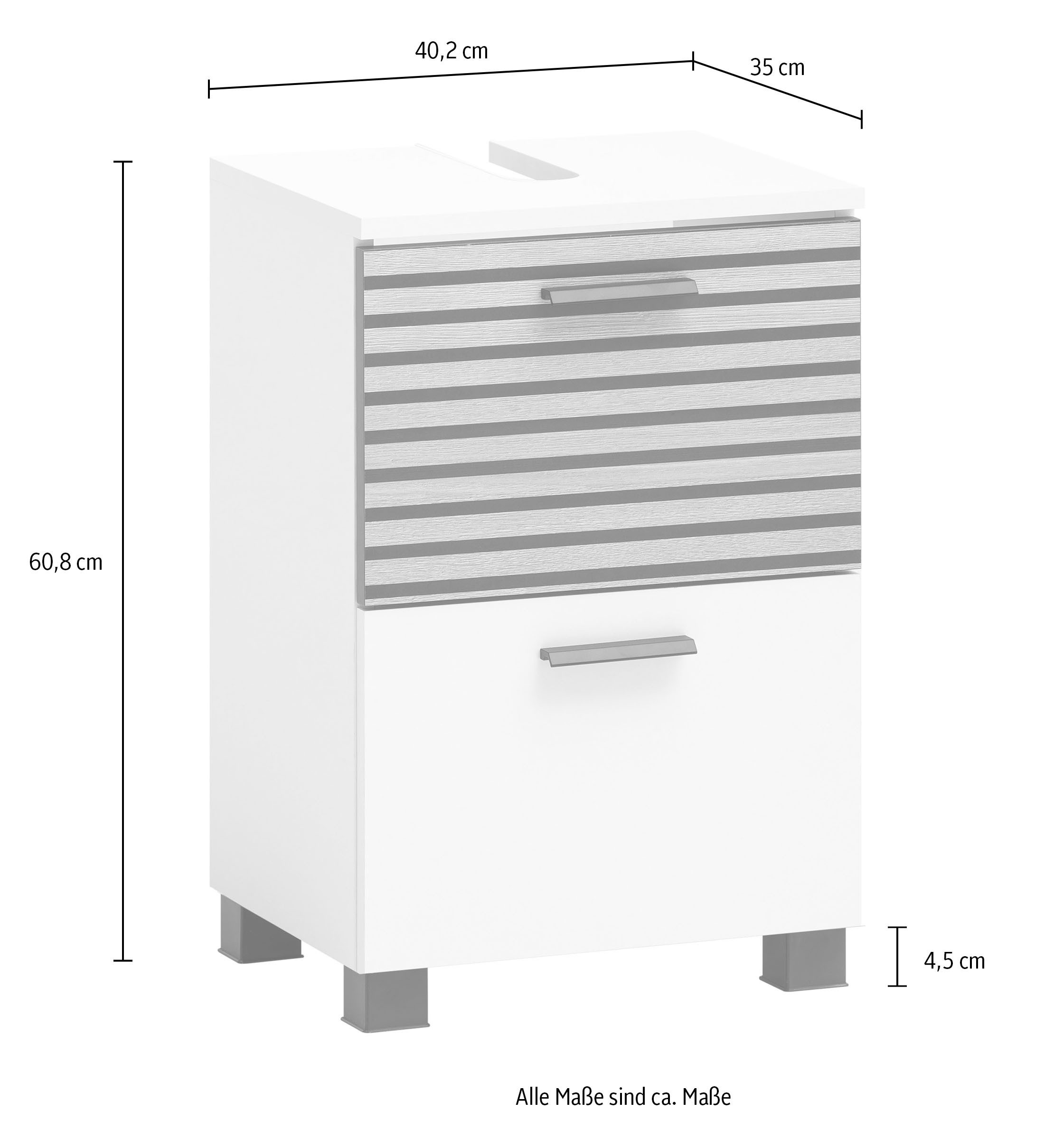 welltime Waschbeckenunterschrank Katta, Waschbeckenunterschrank, Made in Germany, B: 40 cm Solide Verarbeitung - Dieses Produkt ist in Deutschland gefertigt – Bild 5 von 5