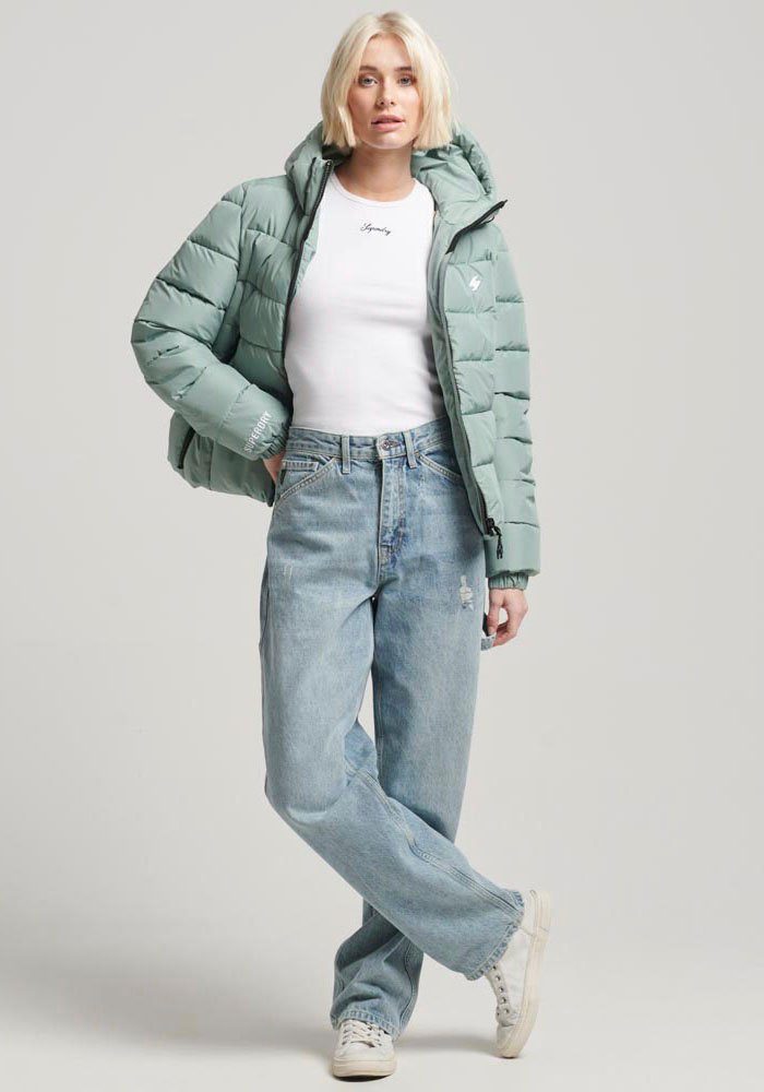 Superdry Steppjacke HOODED SPIRIT SPORTS PUFFER aus wasserabweisendem Material