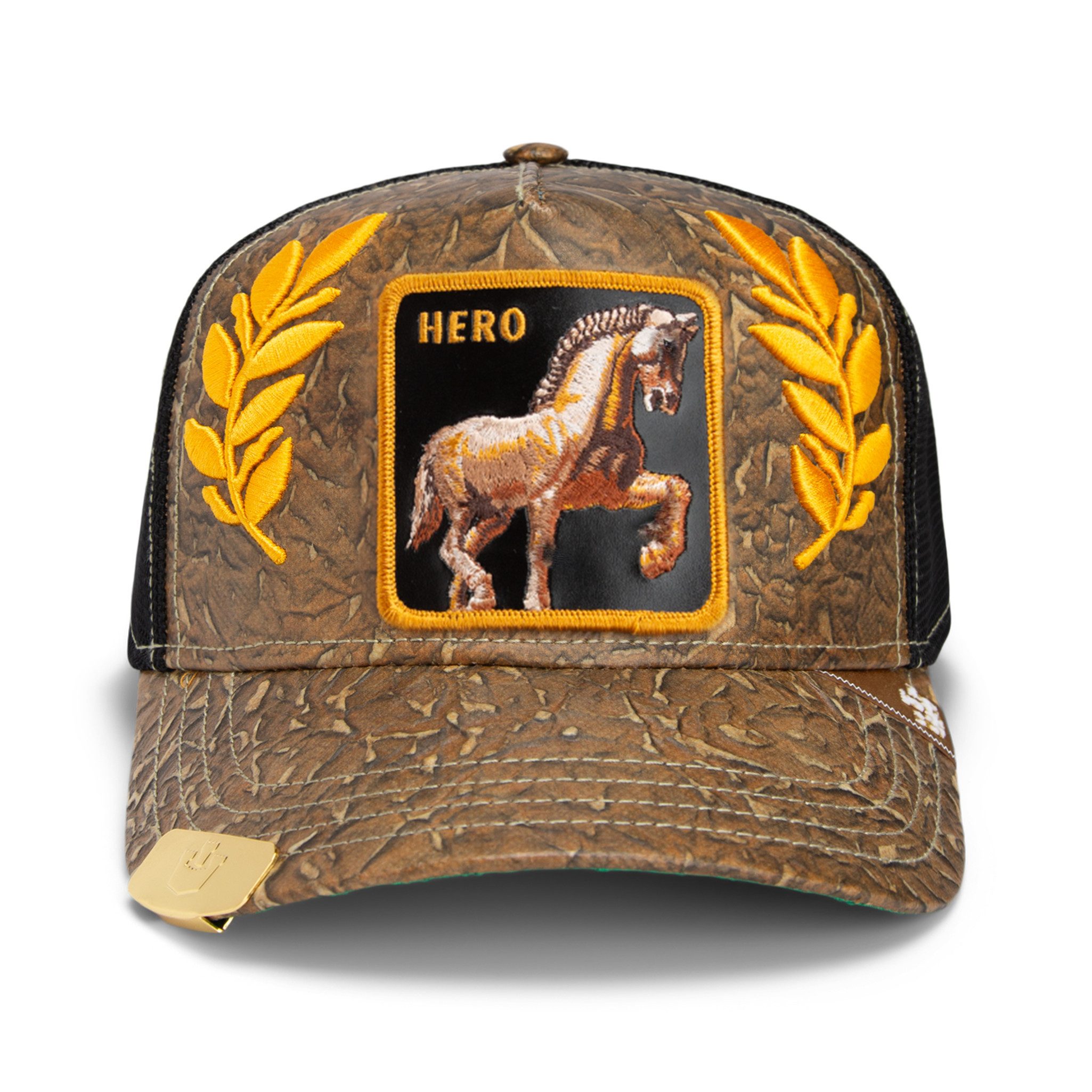 GOORIN Bros. Trucker Cap Goorin Bros. OG Trucker Cap Horse Ghashion Coffee (Basecap, Basecap, Meshcap, Trucker Kappe) gestickte Lorbeerzweige