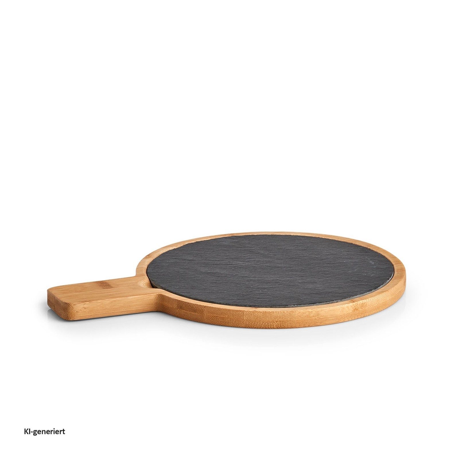 Neuetischkultur Schneidebrett Schneide-und Servierbrett mit Griff Holz, Schiefer, Holz, Schiefer, (Stück, 1-St., 1 Schneidebrett), Servierplatte Küchenbrett