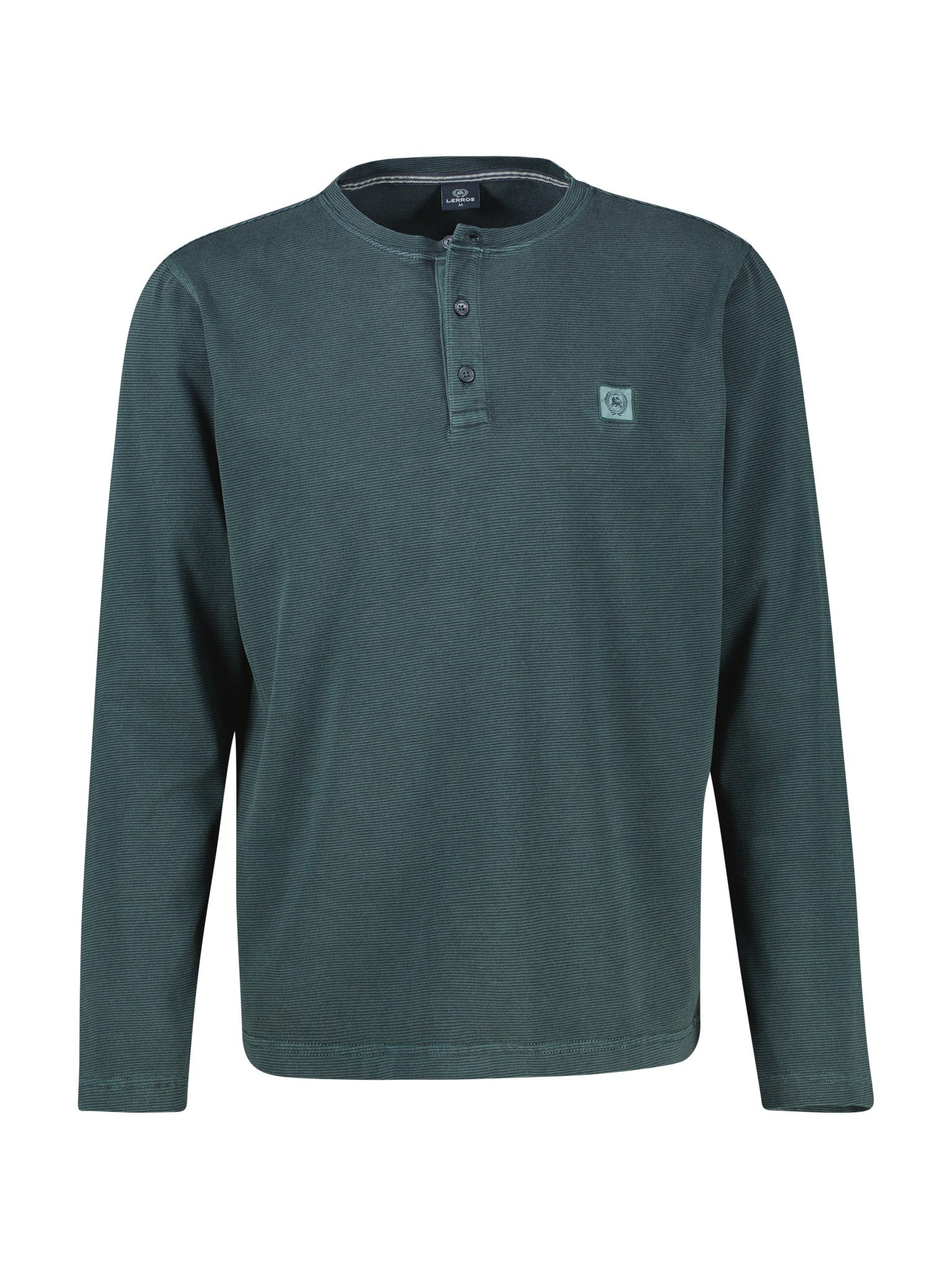 LERROS Langarmshirt mit kurzer Knopfleiste - Serafino - und feinen Streifen – Bild 3 von 4
