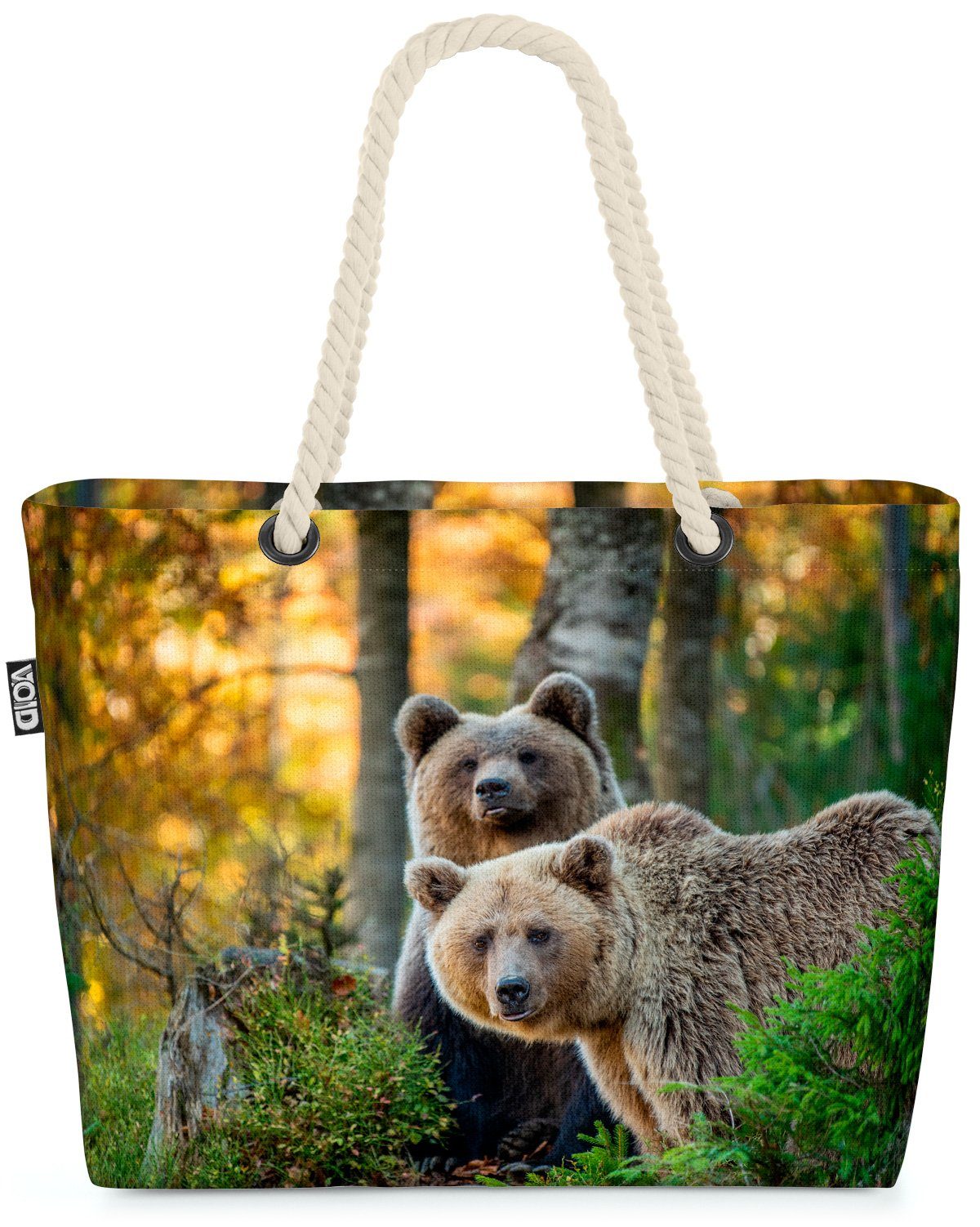 Zoo (1-tlg), Wald Wildnis Braunbären Bär Braunbären Strandtasche Streichelzoo VOID Wildnis Wald