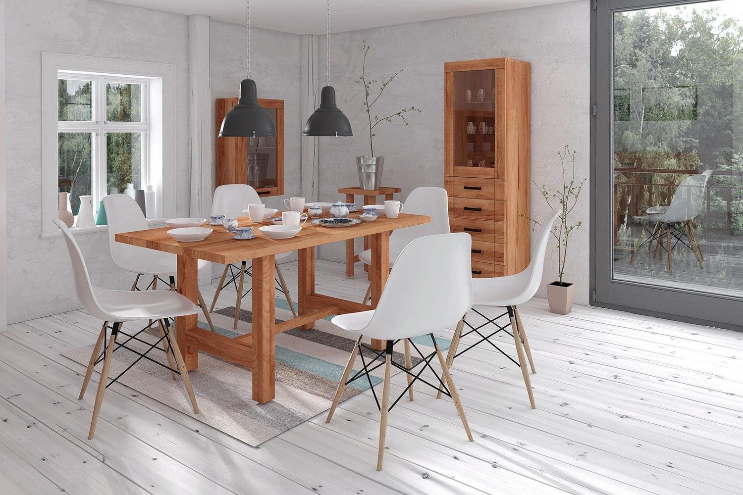 Natur24 Esstisch Esstisch Ringo Kernbuche massiv 100x130x77cm mit Holzfußgestell