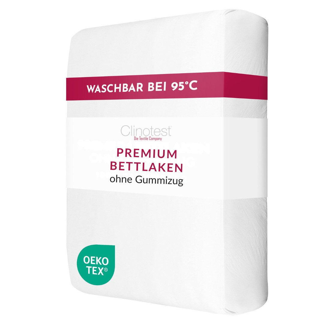Clinotest Bettlaken ohne Gummizug in verschiedenen Größen, 100% Baumwolle, günstig online kaufen
