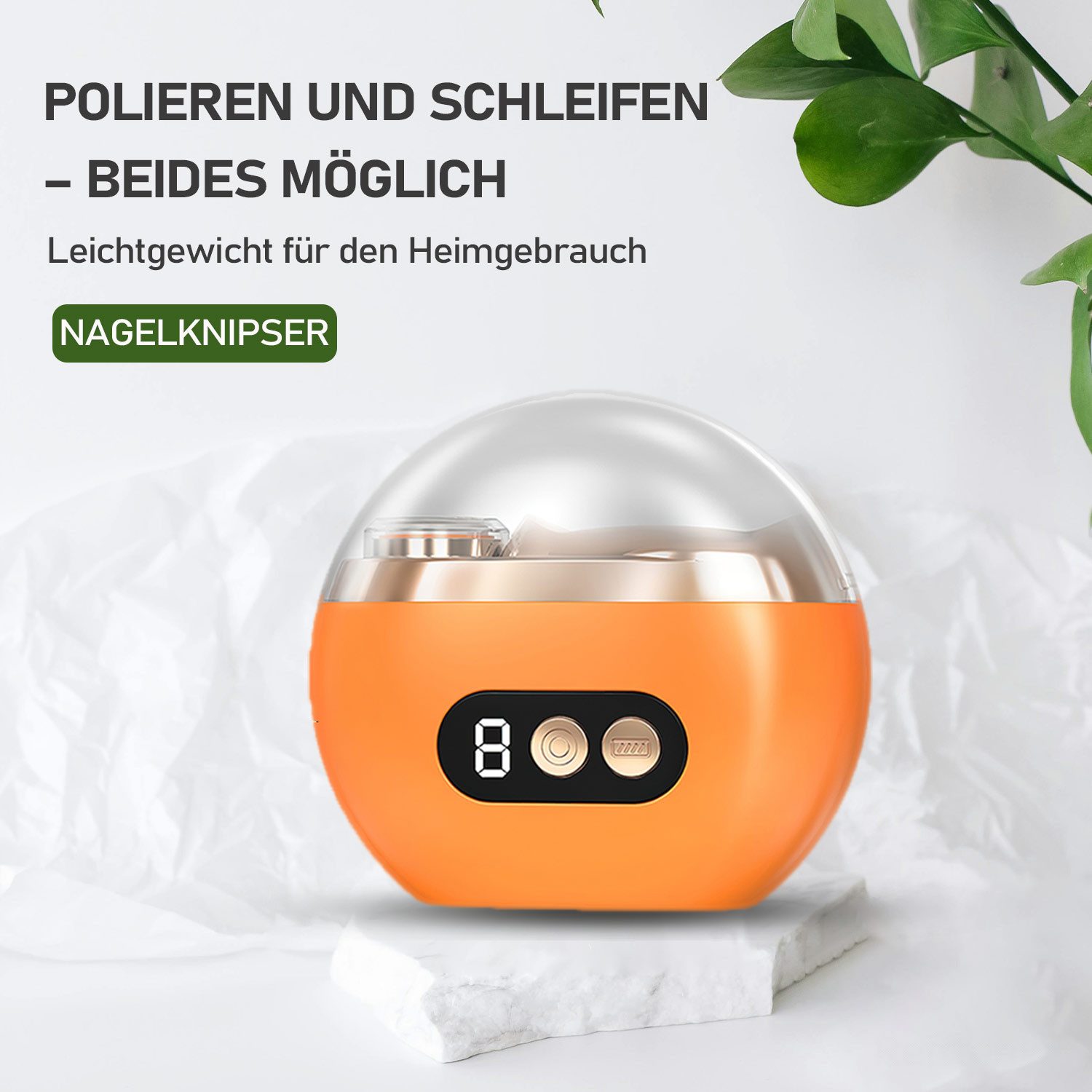 Refttenw Maniküre-Pediküre-Set Elektrischer Nagelknipser 2 in 1 Nagelzwicker mit LED & Auffangbox, LCD-Display, 3-Stufen, Kabellos