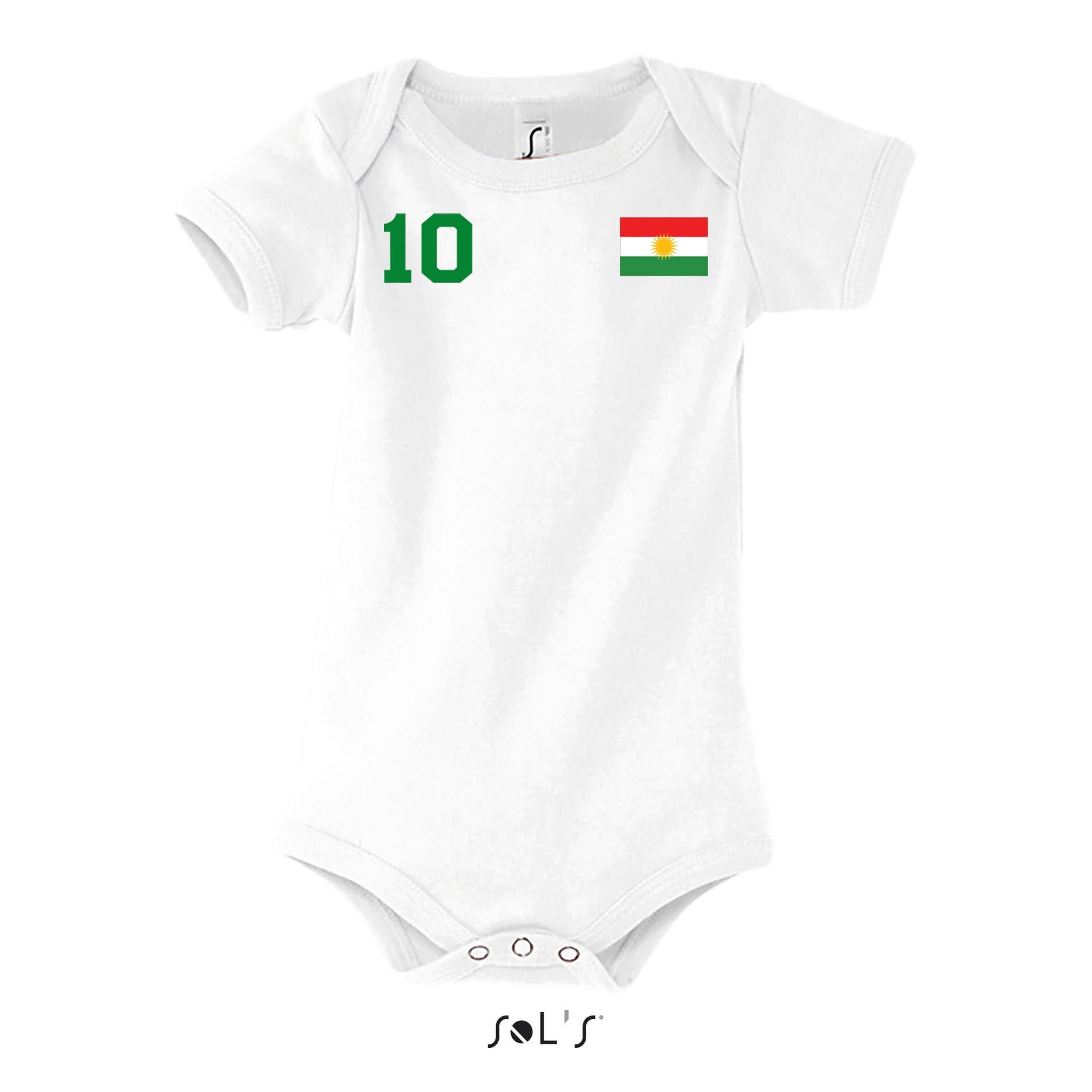 Kurdistan Meister Kinder Trikot WM Strampler Fußball Brownie Blondie Fan & Baby Grün/Weiß Sport