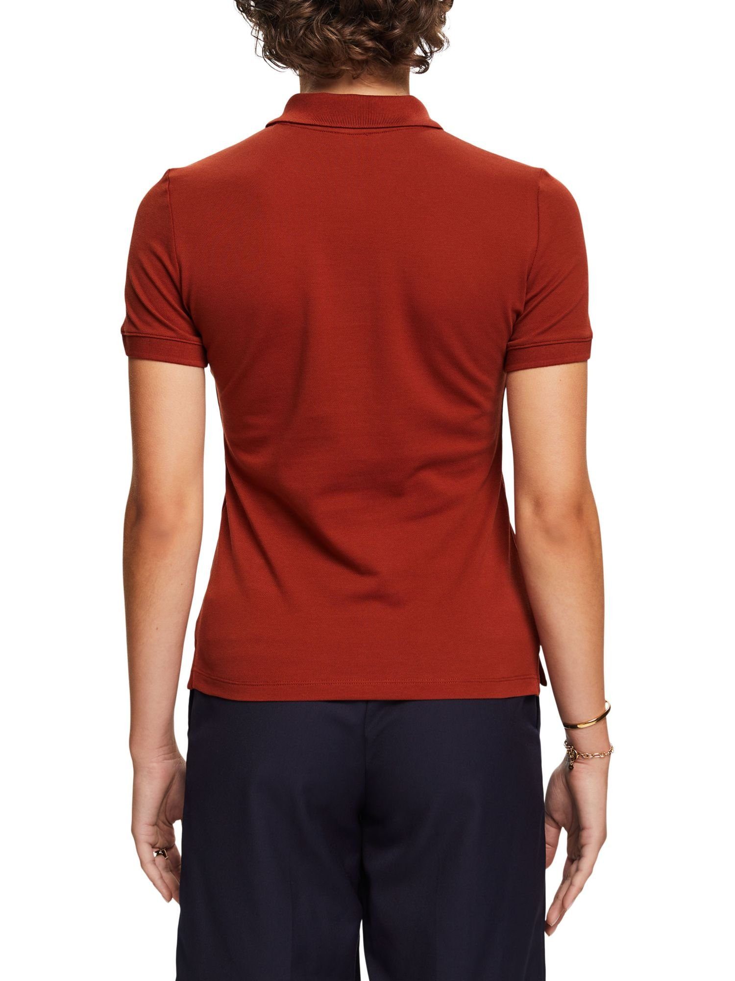 Esprit T-Shirt Charakteristisches Piqué-Poloshirt (1-tlg) BROWN RUST