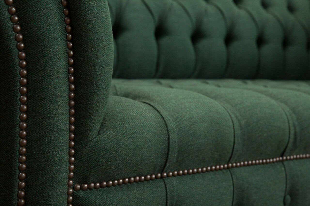 JVmoebel Knöpfen. Die 3 klassische Chesterfield mit big Design Leder, Couch 225cm Sofa Rückenlehne Chesterfield-Sofa Sitzer