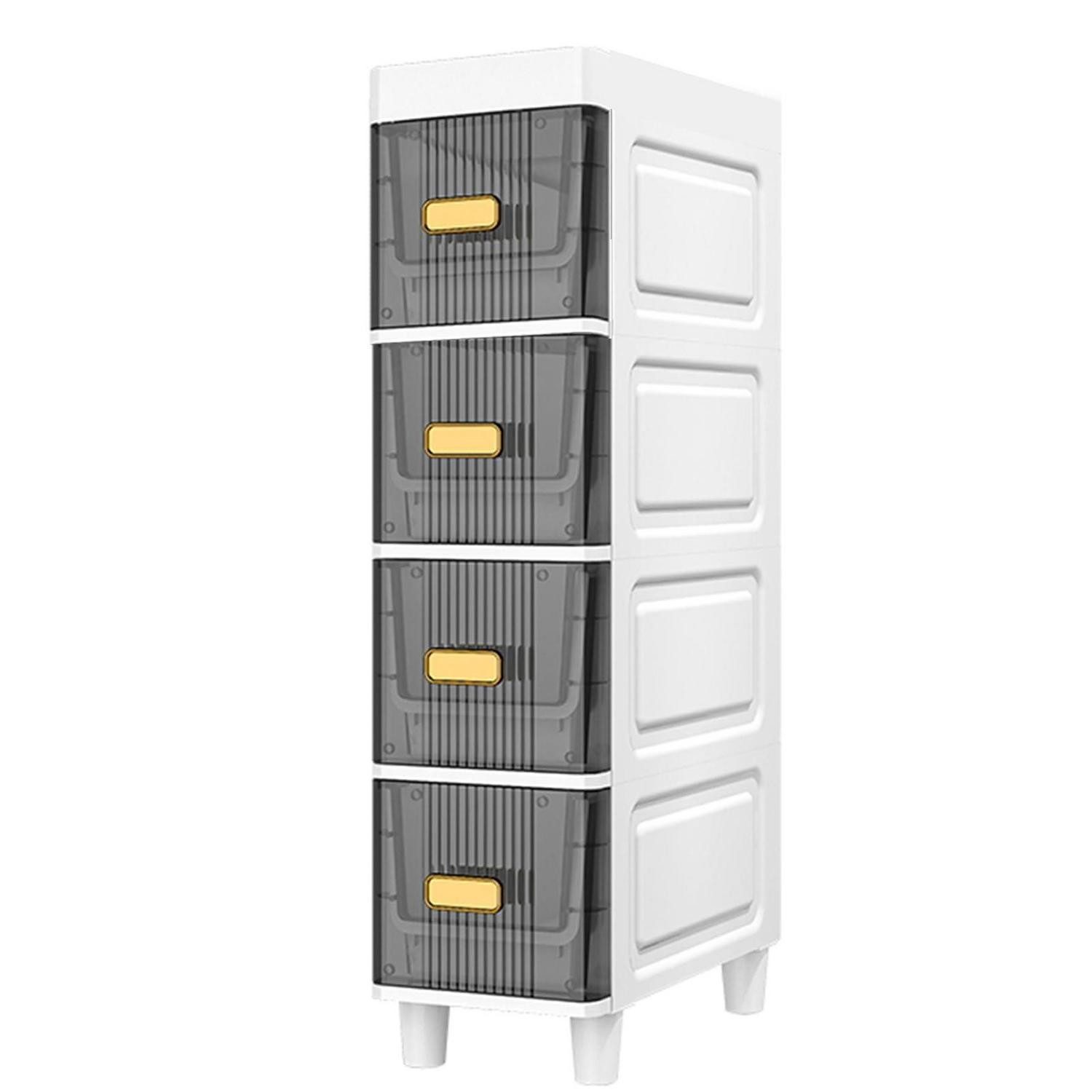 LuxusKollektion Badregal Badezimmer-Aufbewahrungsschrank schmal 4-stufig, 1-tlg.