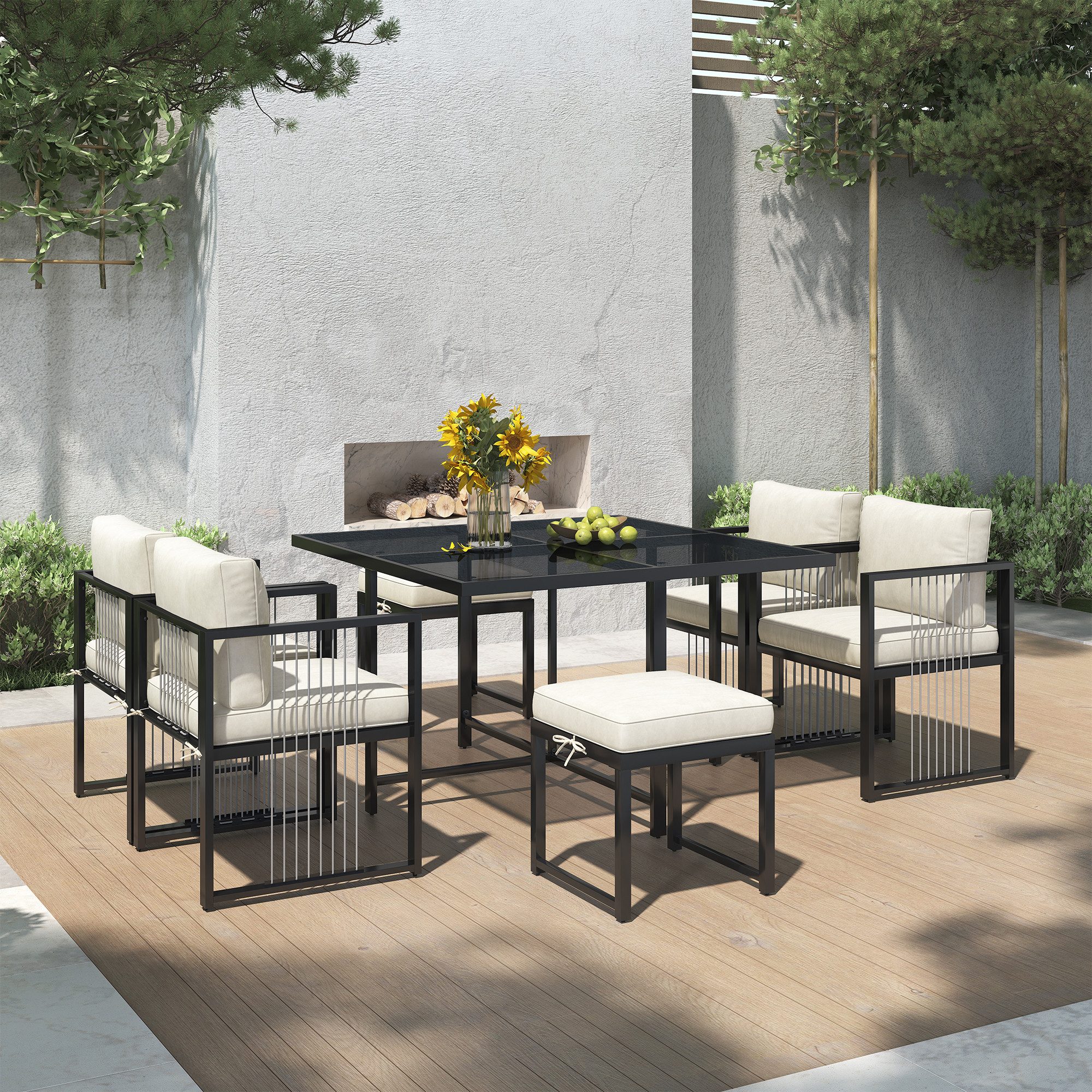 Flieks Sitzgruppe, (7-tlg), 6-Sitzer Gartenmöbel Esstisch- günstig online kaufen