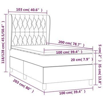 furnicato Bett Boxspringbett mit Matratze Dunkelgrün 100x200 cm Samt