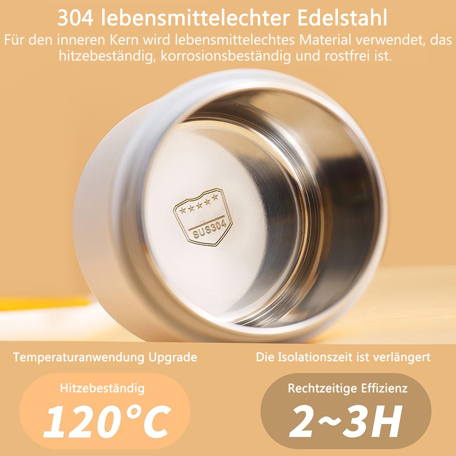 Diwzbyn Thermobehälter aus Edelstahl 680 ml – Isolierter Essensbehälter für unterwegs, auslaufsicher & robust, ideal für Büro, Schule und Reisen