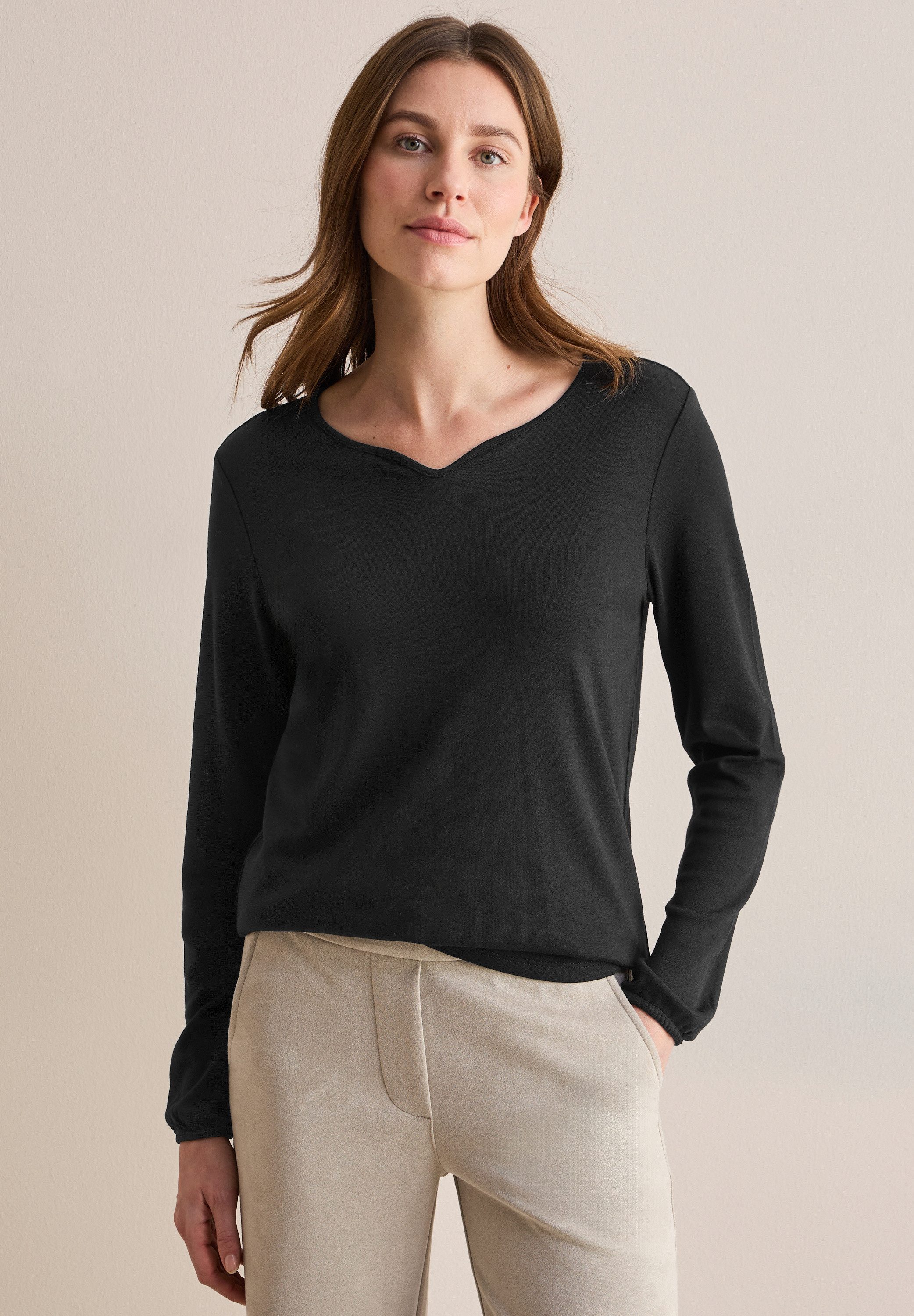 Cecil Langarmshirt, aus softem Materialmix günstig online kaufen