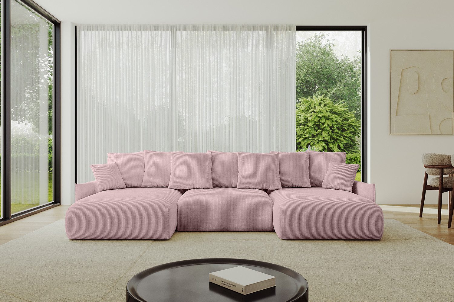 ALTDECOR Wohnlandschaft ONESK-U-v1, Couch mit Schlaffunktion, Wohnzimmer - Ecksofa, Corner Sofa Bett Eckcouch Couch U-Form Schlafcouch Ausziehbar