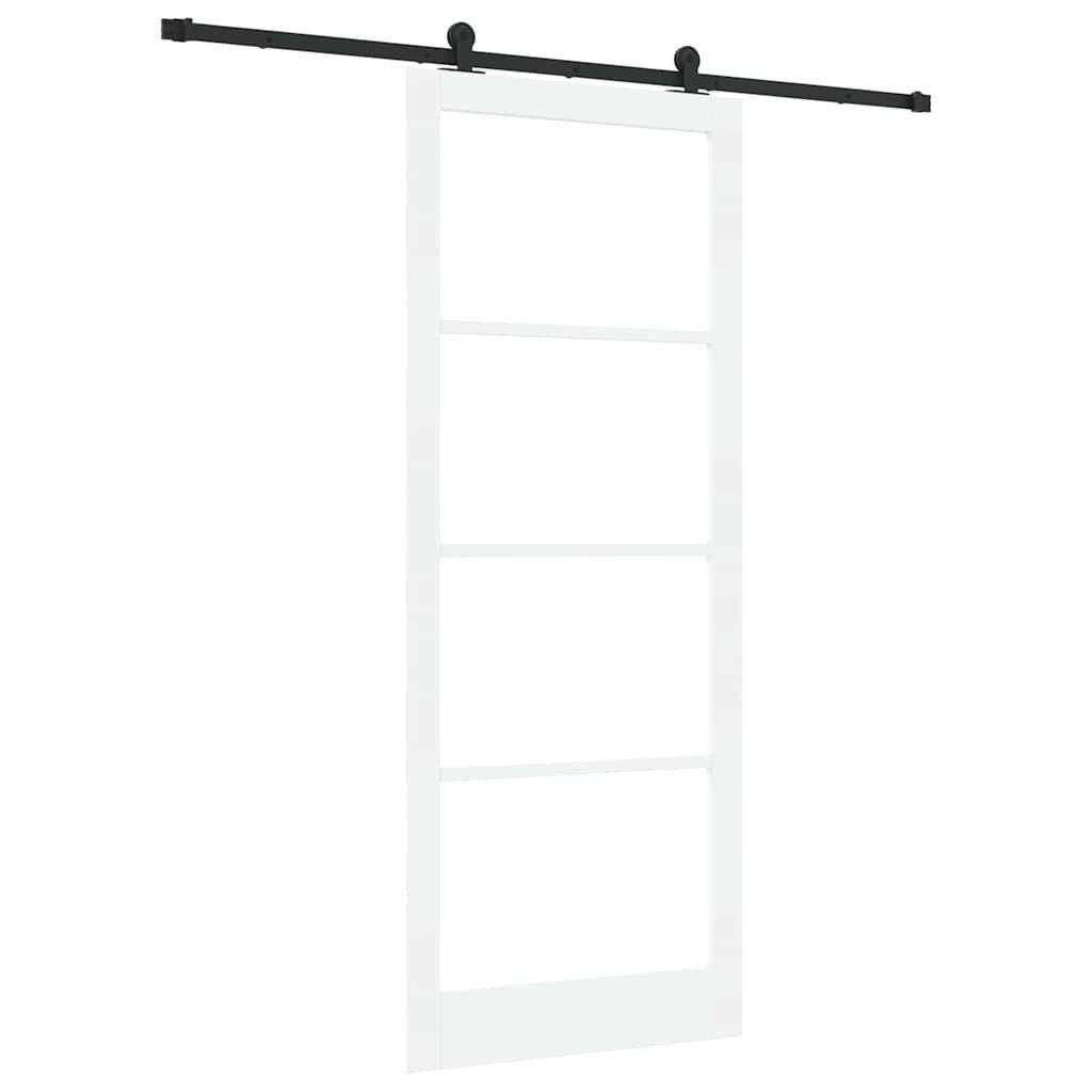 vidaXL Haustür Schiebetür ORKDAL Weiß 93 x 232 cm Massivholz Kiefer und Glas (1-St)