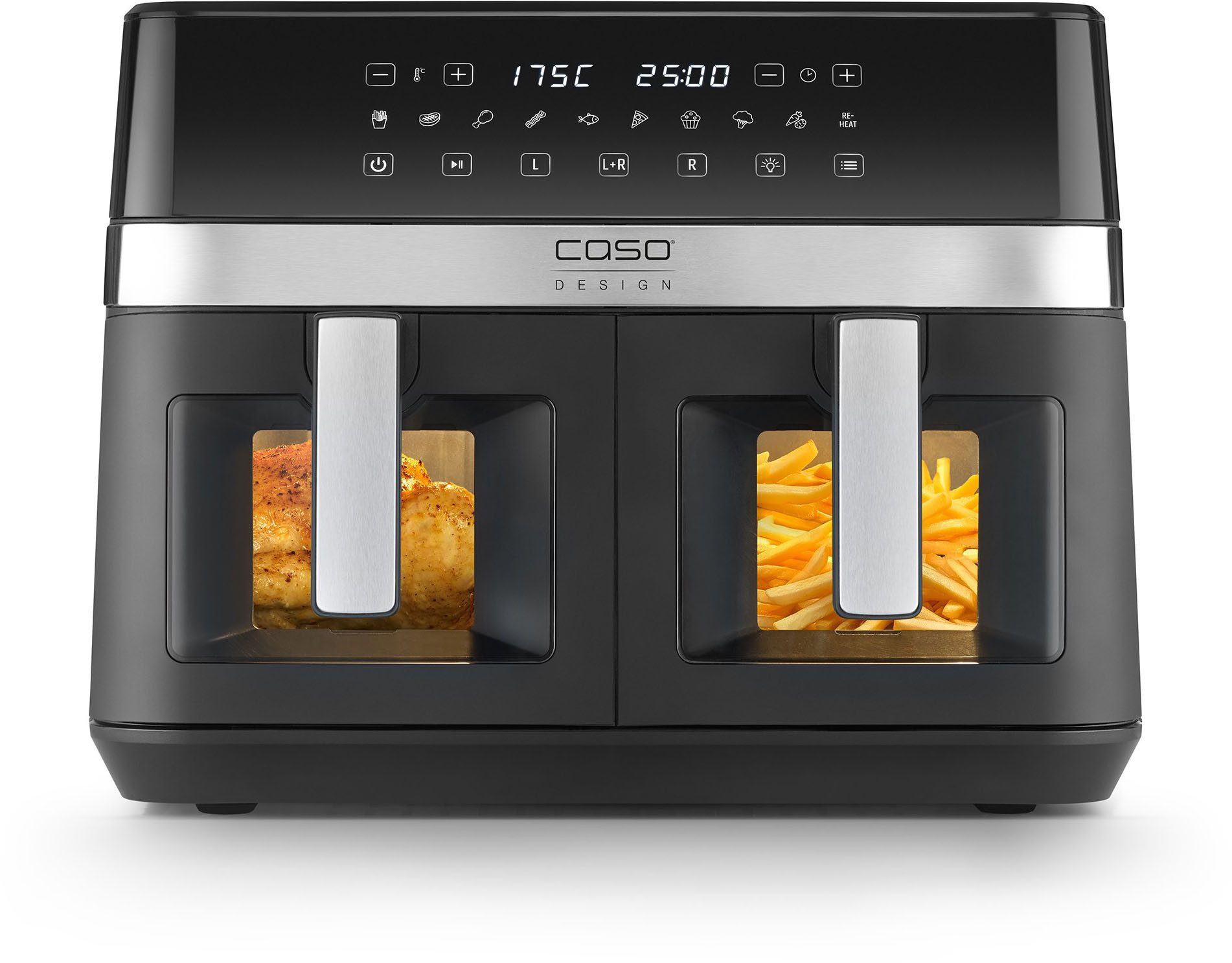 Caso Heißluftfritteuse 3186 Design AirFry DuoChef, 2200 W