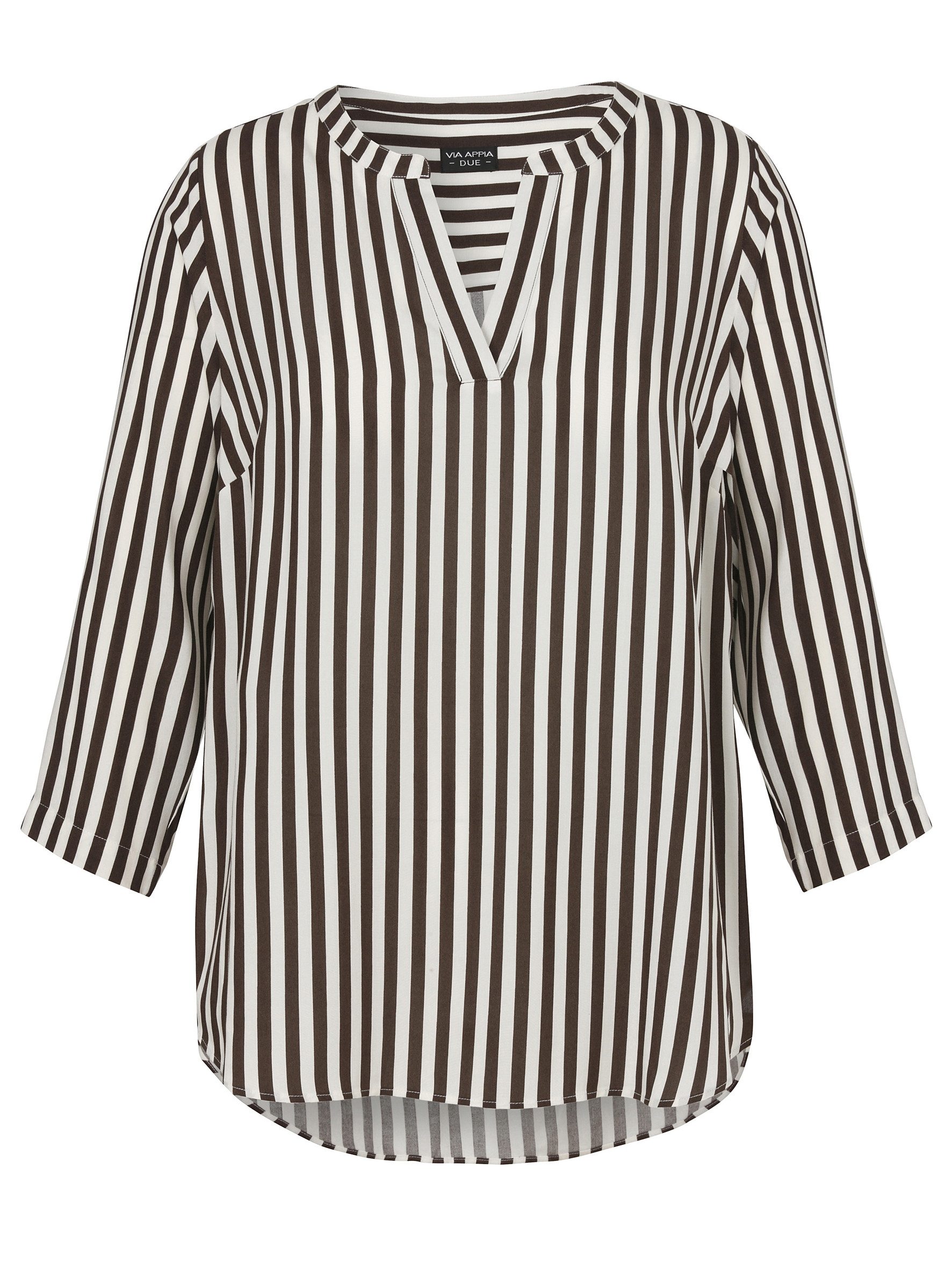 VIA APPIA DUE Klassische Bluse Tunika V-Ausschnitt 3/4 Arm Druck