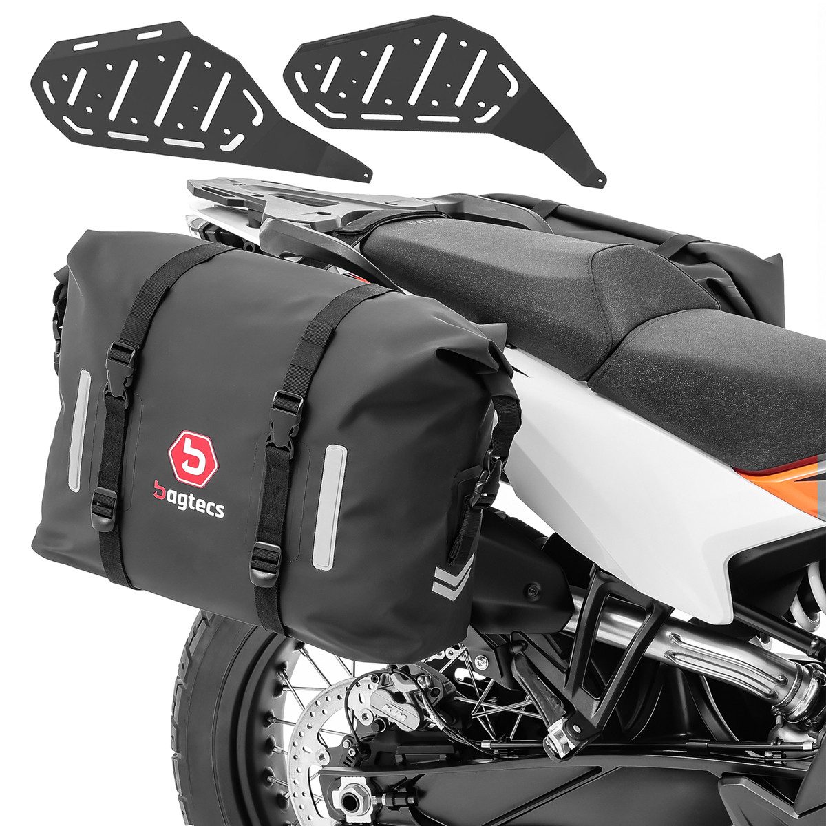 Bagtecs Reisetasche Set Satteltaschen + Seitenträger für KTM 790 / 890 Adventure / R 19-26