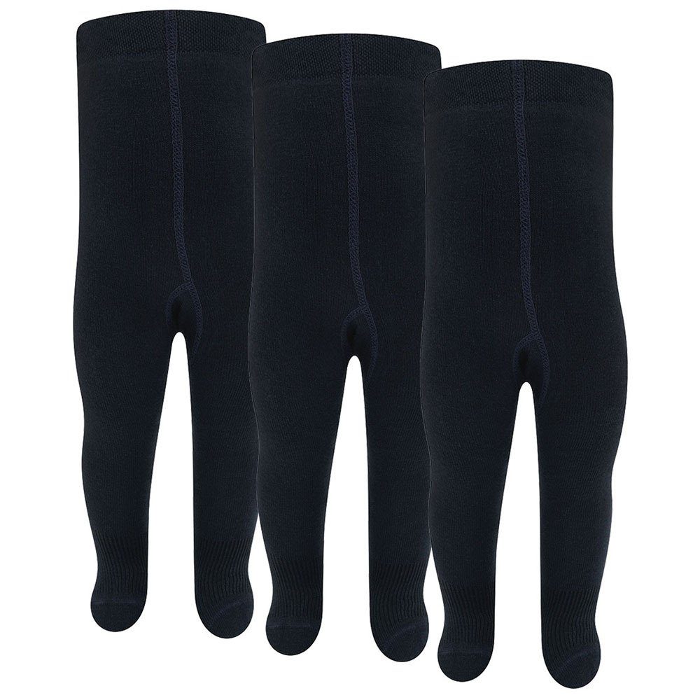 Baumwolle 98% Ewers Strumpfhose hoher Baumwollanteil (3 blau St. 3er-Set) Strumpfhose