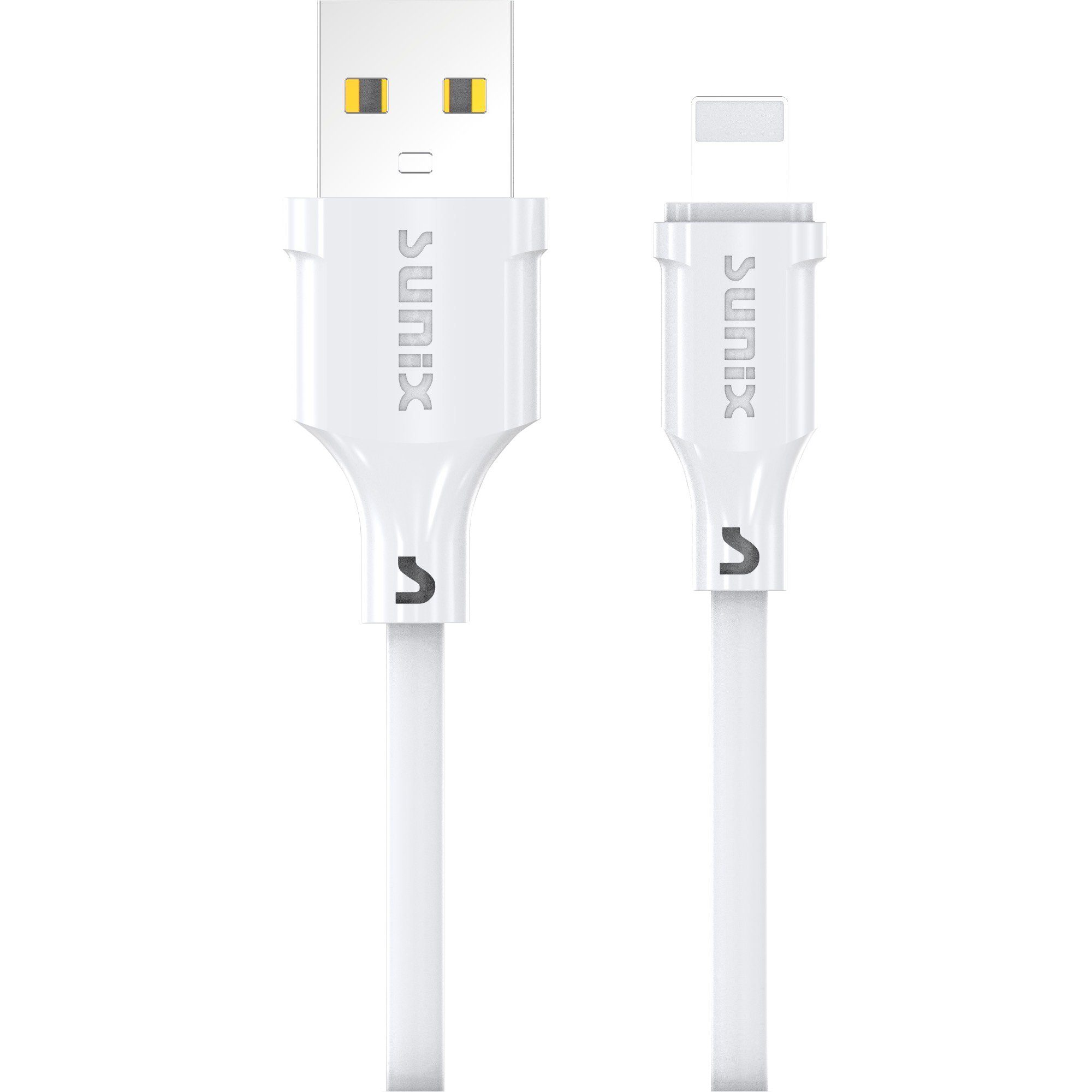 Sunix 2.4A 2m Datenkabel für iPhone Schnell-Ladekabel Fast Charge weiß Smartphone-Kabel, (200 cm)