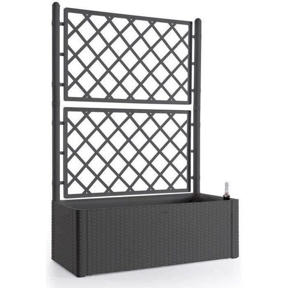 Stefanplast Balkonkasten STEFANPLAST Natural Deluxe rechteckiger Blumenkasten mit Drahtgeflecht