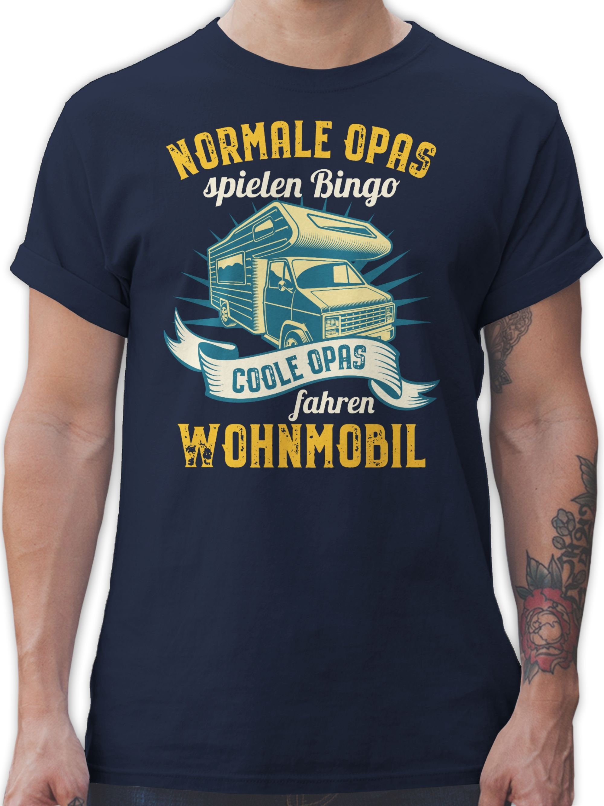 Top-Verkaufstrend Shirtracer T-Shirt Normale Opa - 01 Blau Navy Opas fahren Bingo Coole Geschenke Opas Wohnmobil spielen