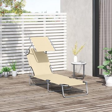 Outsunny Gartenliege Sonnenliege, Set, 1 St., 1 x Sonnenliege mit Sonnenschutz; 1 x Montageanleitung