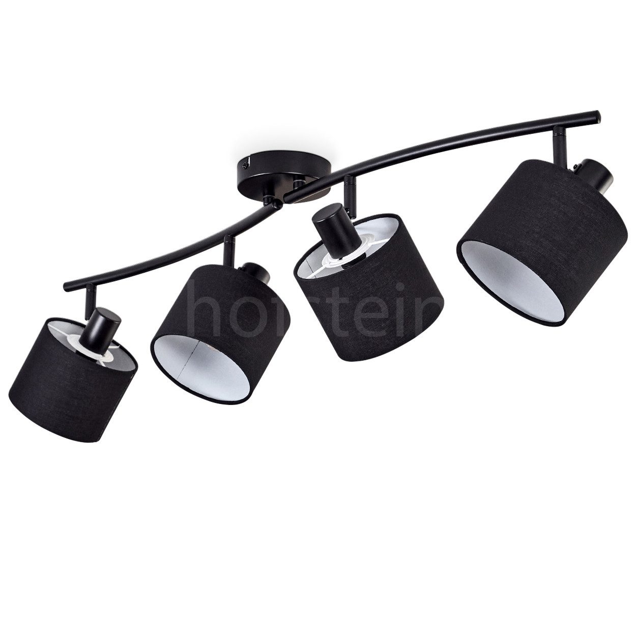 Deckenleuchte moderne Deckenlampe aus Metall/Stoff in Schwarz/Weiß