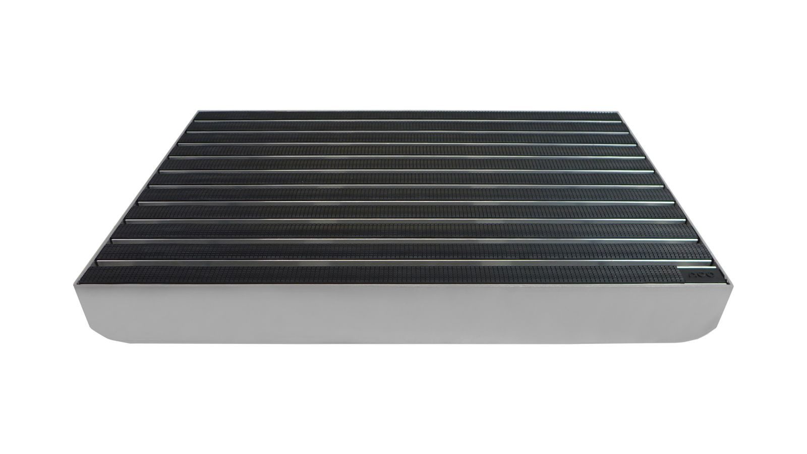 ACO Severin Ahlmann GmbH & Co. KG Fußmatte Eingangsmatte + Emco Bodenwanne Aluminium, Gummi Schwarz, rechteckig, Höhe: 75 mm, Größe: 600x400 mm, für Innen- und überdachten Außenbereich