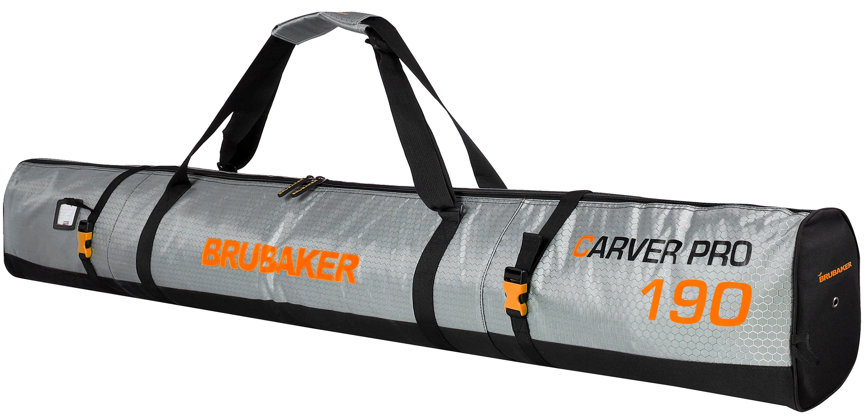 BRUBAKER Skitasche Carver Tec Pro Ski Tasche - Silber Orange (Skibag für Sk günstig online kaufen