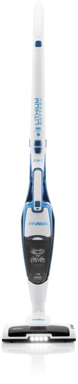 Hyundai Akku-Hand-und V beutellos, Min, HEPA VC914, W, Filter, 80 Stielstaubsauger bis Akk, Li-ion 25 LED zu 14,4