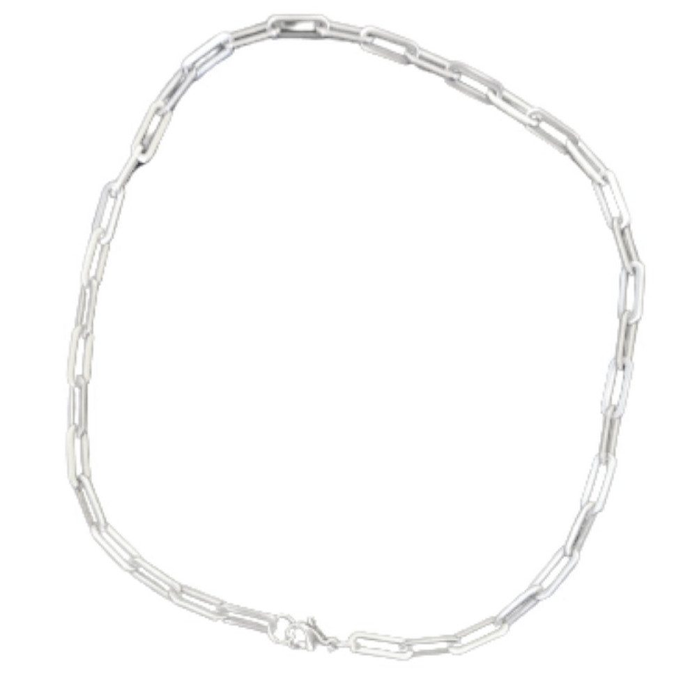 Ketten-Set Kette lange ovale Glieder 45cm Silber Edelstahl Unisex
