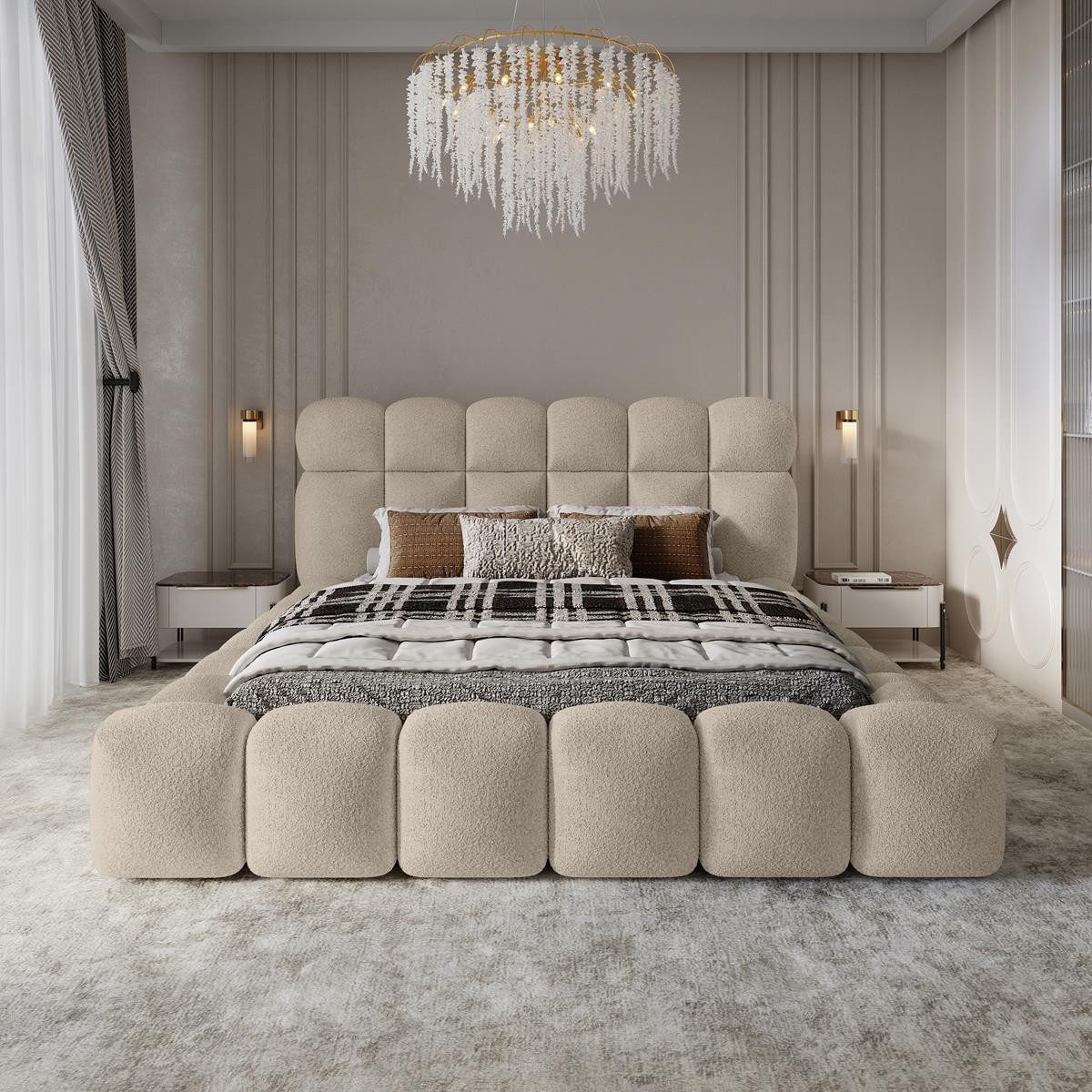 Compleo Polsterbett boucle Designerbett, BUBBL ideale günstig online kaufen