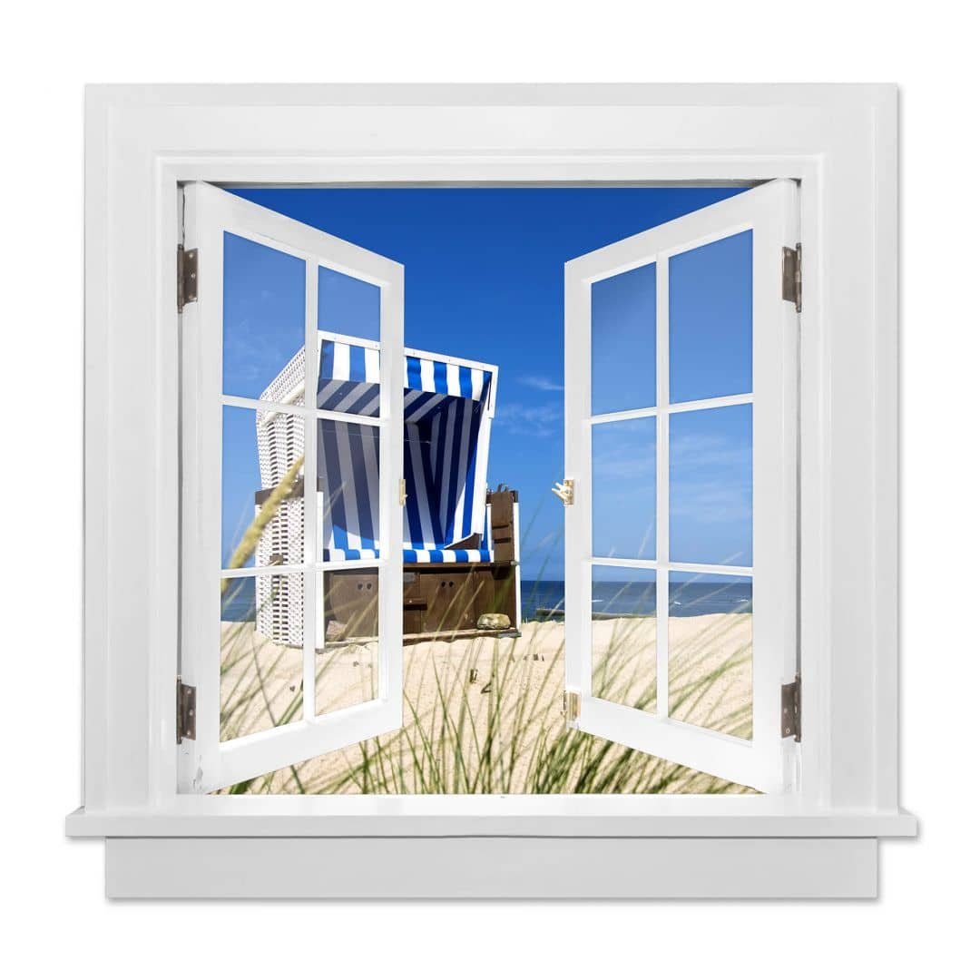 K&L Wall Art Wandtattoo 3D Affirmationen Wandbild selbstklebend Fenster Aufkleber Strand Strandkorb, Wellness Urlaub Wandtattoo