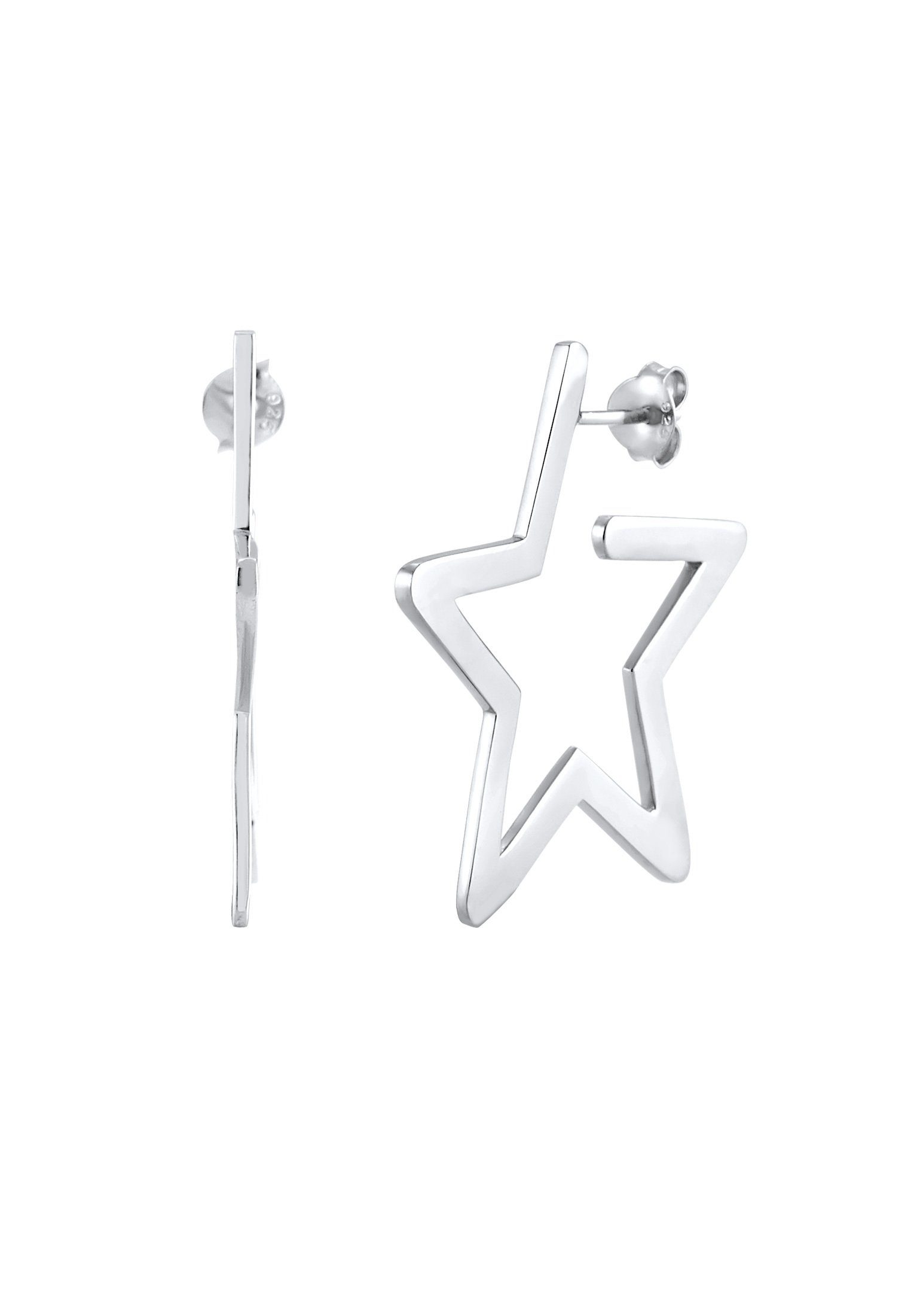 Elli Paar Creolen Creolen Stern Astro Filigran 925 Silber, Sterne
