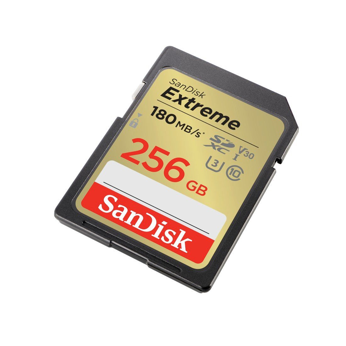 Sandisk SDXC Extreme 256GB (180/130 MB/s R/W), 1 Jahr RescuePRO Deluxe Speicherkarte (256 GB, UHS Class 3, 180 MB/s Lesegeschwindigkeit)