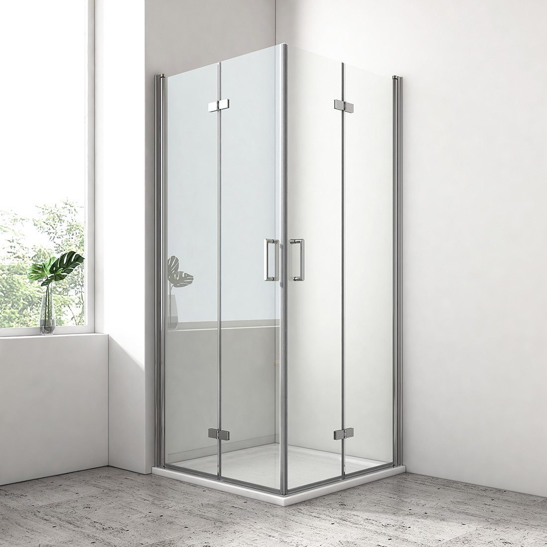 EMKE Eckdusche Duschkabine Eckeinstieg,mit Hebe-Senk-Mechanismus Falttür, H günstig online kaufen