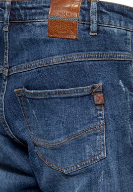 KingKerosin Gerade Jeans Robin Destroyed Bleached