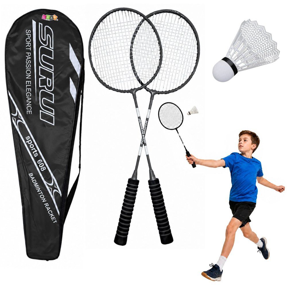 Wisam Lernspielzeug Badminton-Set inklusive Schlägern und Federballhülle, schwarz
