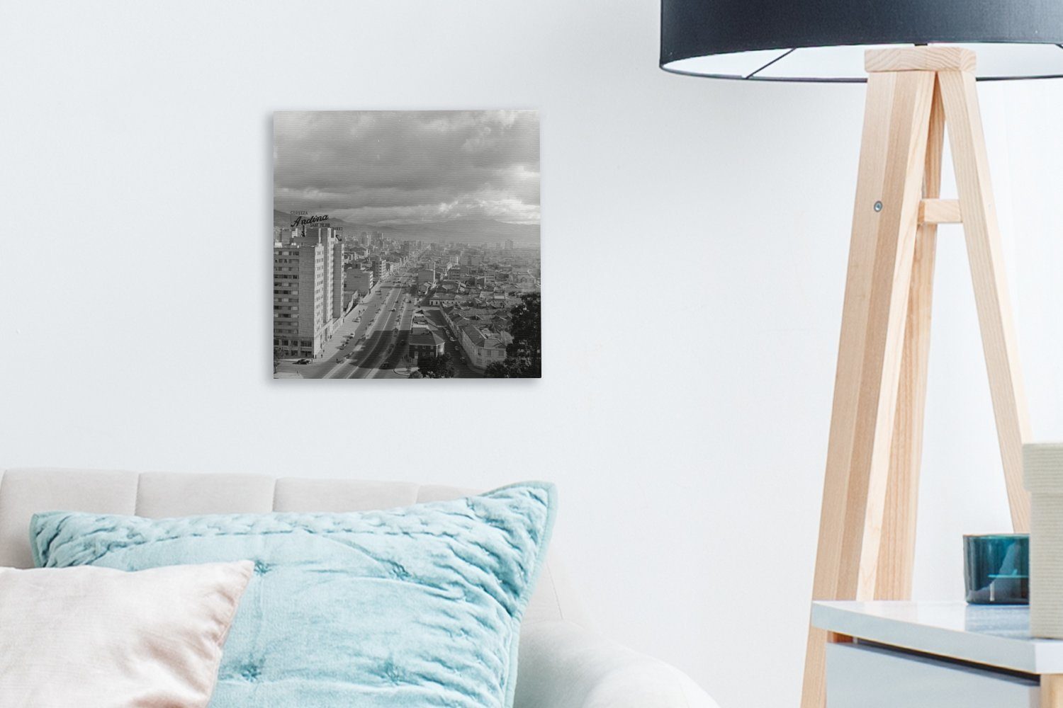 Schlafzimmer Kolumbien, von Leinwand Wohnzimmer (1 für St), Leinwandbild Bilder OneMillionCanvasses® Schwarz-Weiß-Foto Bogota,
