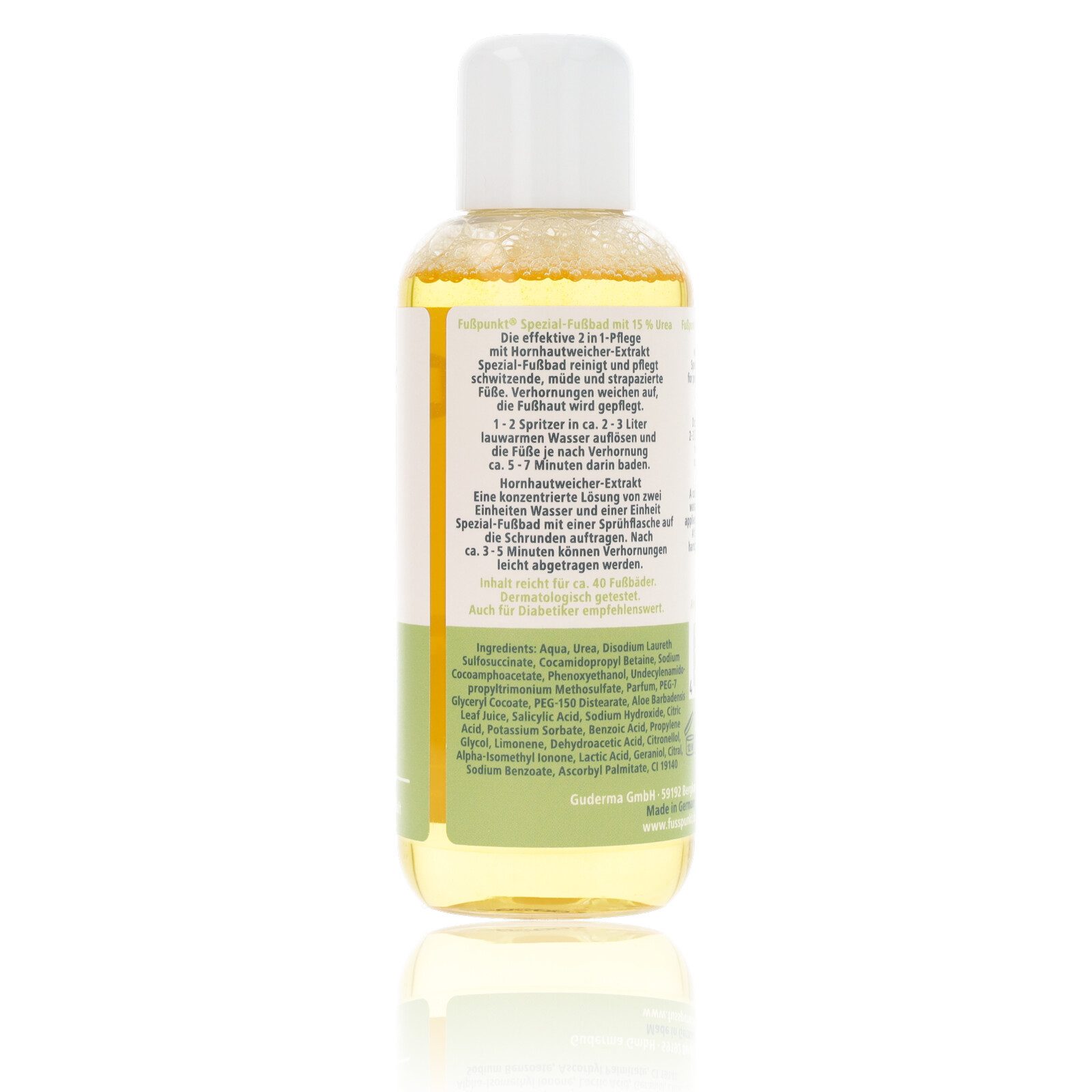Fußpunkt Fußbad-Zusatz Fußpunkt Spezial-Fußbad mit Hornhaut-Weicher Extrakt 150ml, 1-tlg., Reinigt & erweicht Schwielen mit Zitronenduft