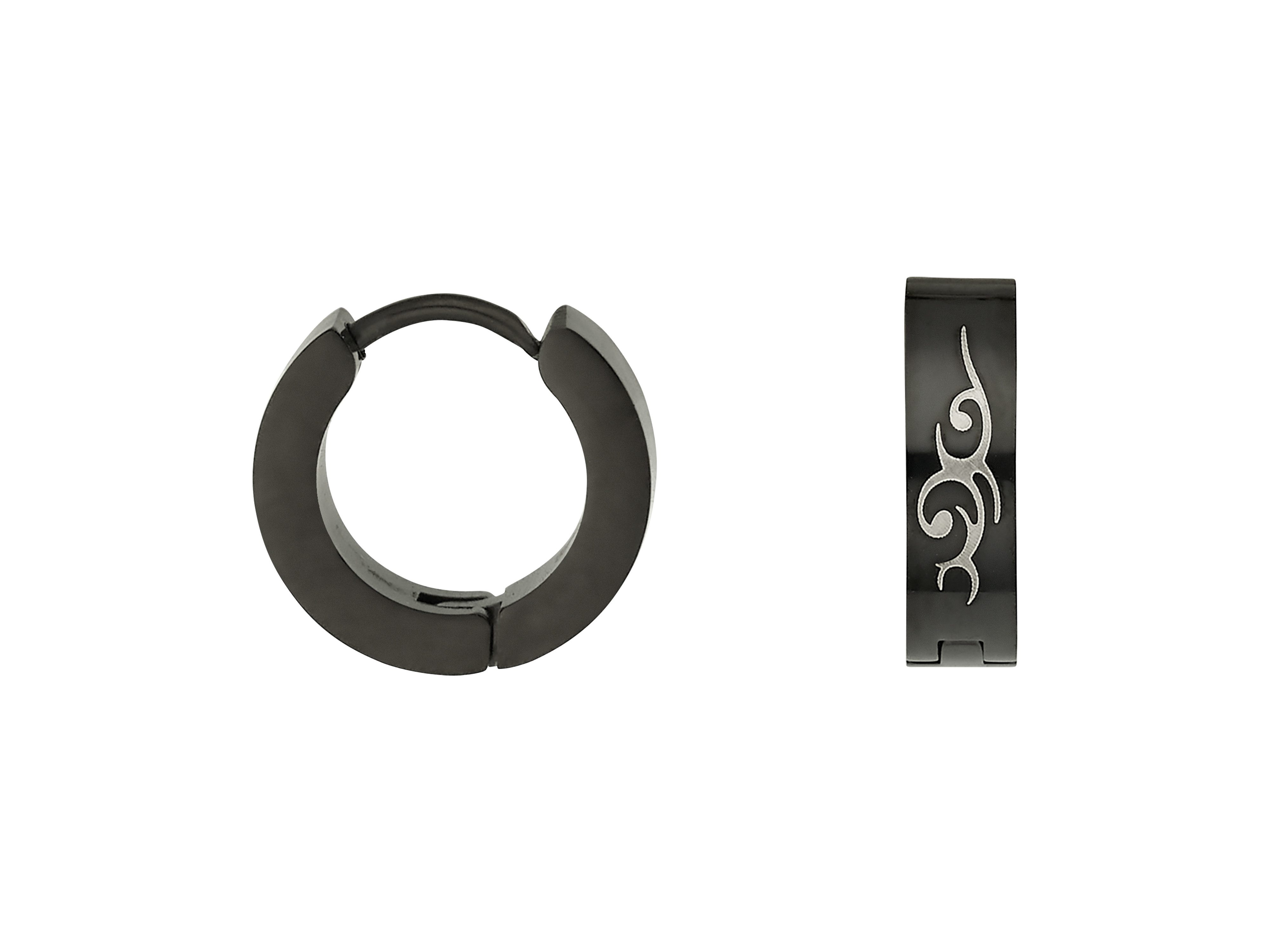 Firetti Paar Creolen Schmuck Geschenk Edelstahl Ohrschmuck Ohrringe Tribal Motiv