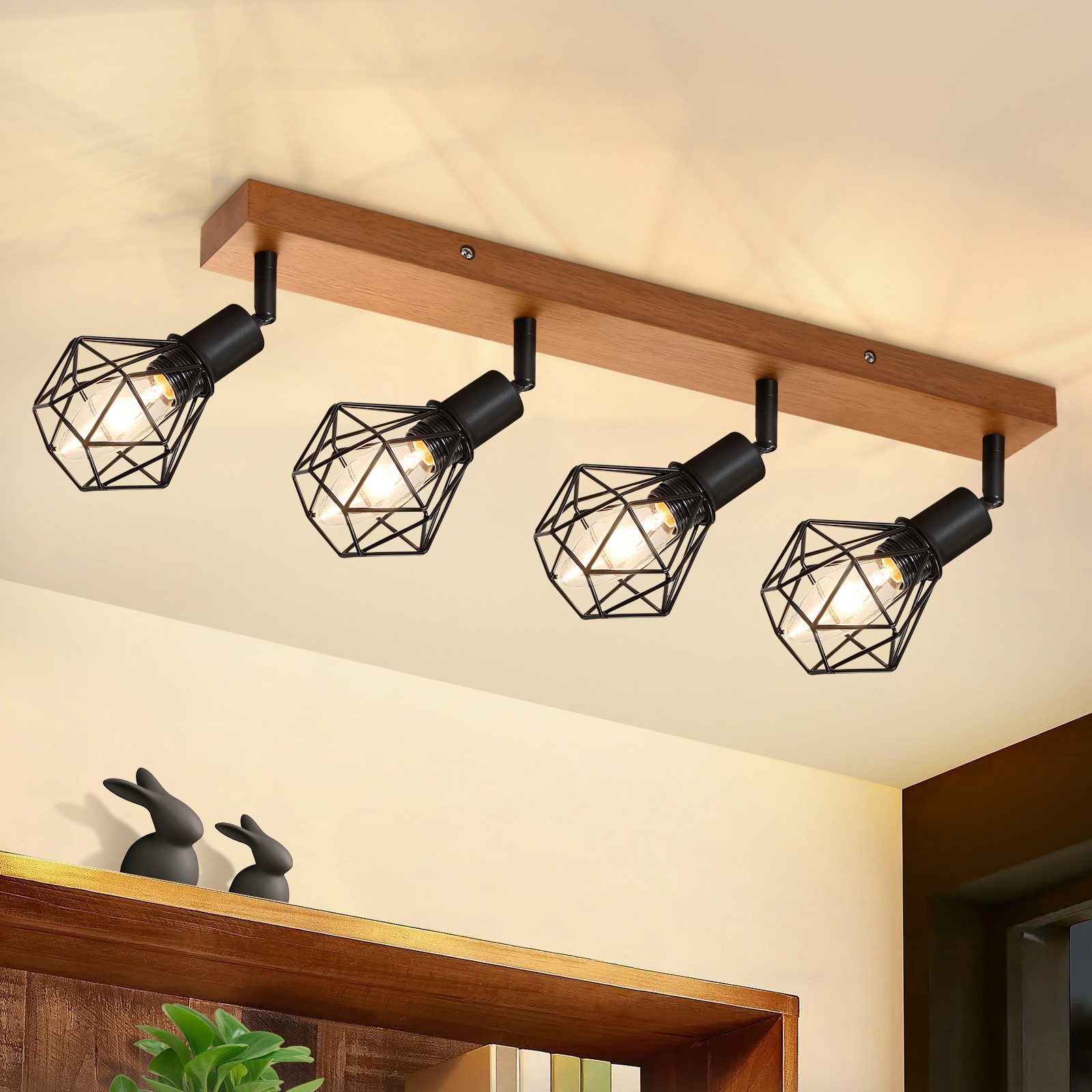 ZMH Deckenleuchten Schwarz Deckenspot - E14 Vintage Schwenkbar 350° für Flu günstig online kaufen