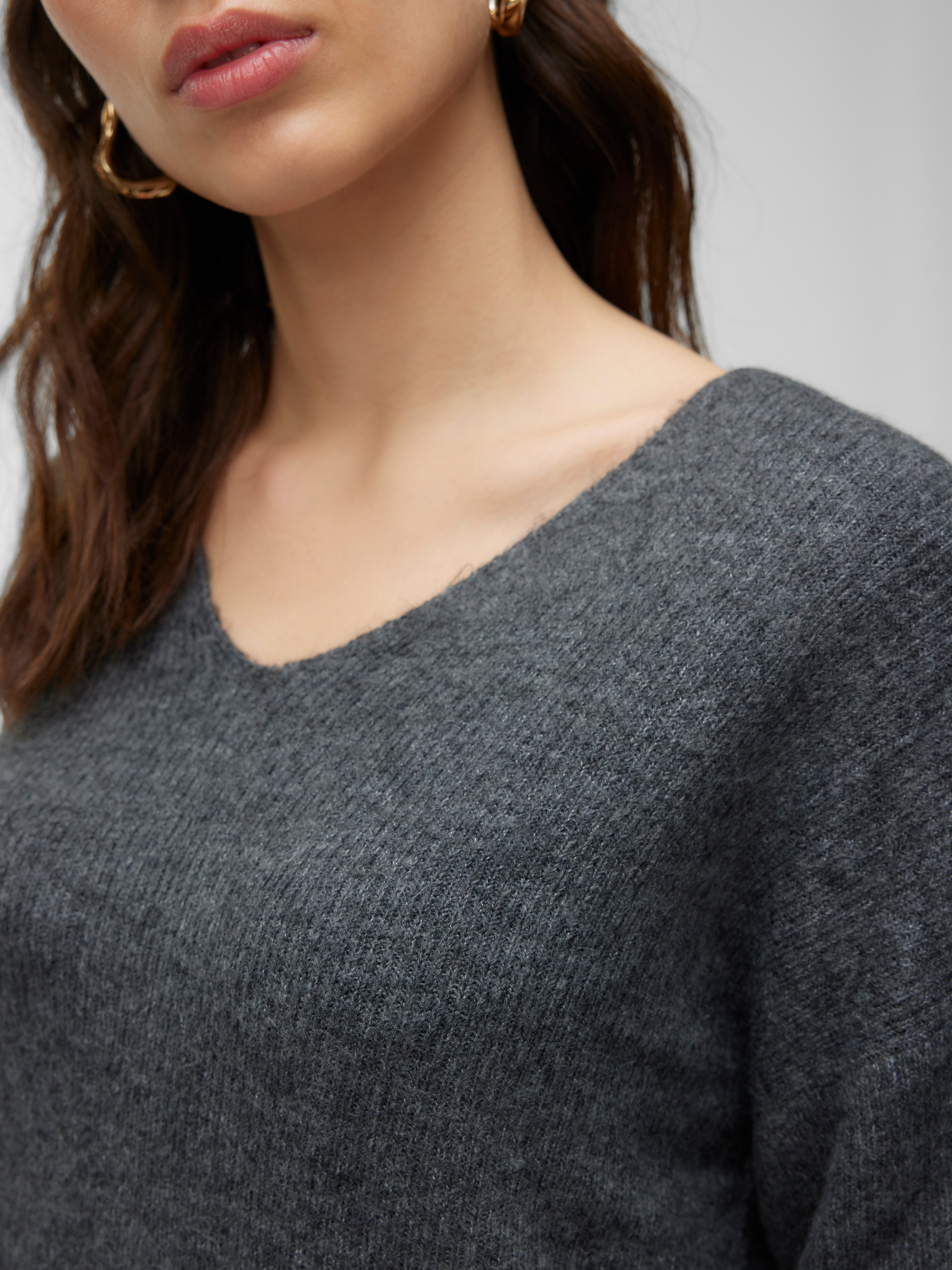 Vero Moda V-Ausschnitt-Pullover VMCREWLEFILE LS V-NECK BLOUSE NOOS