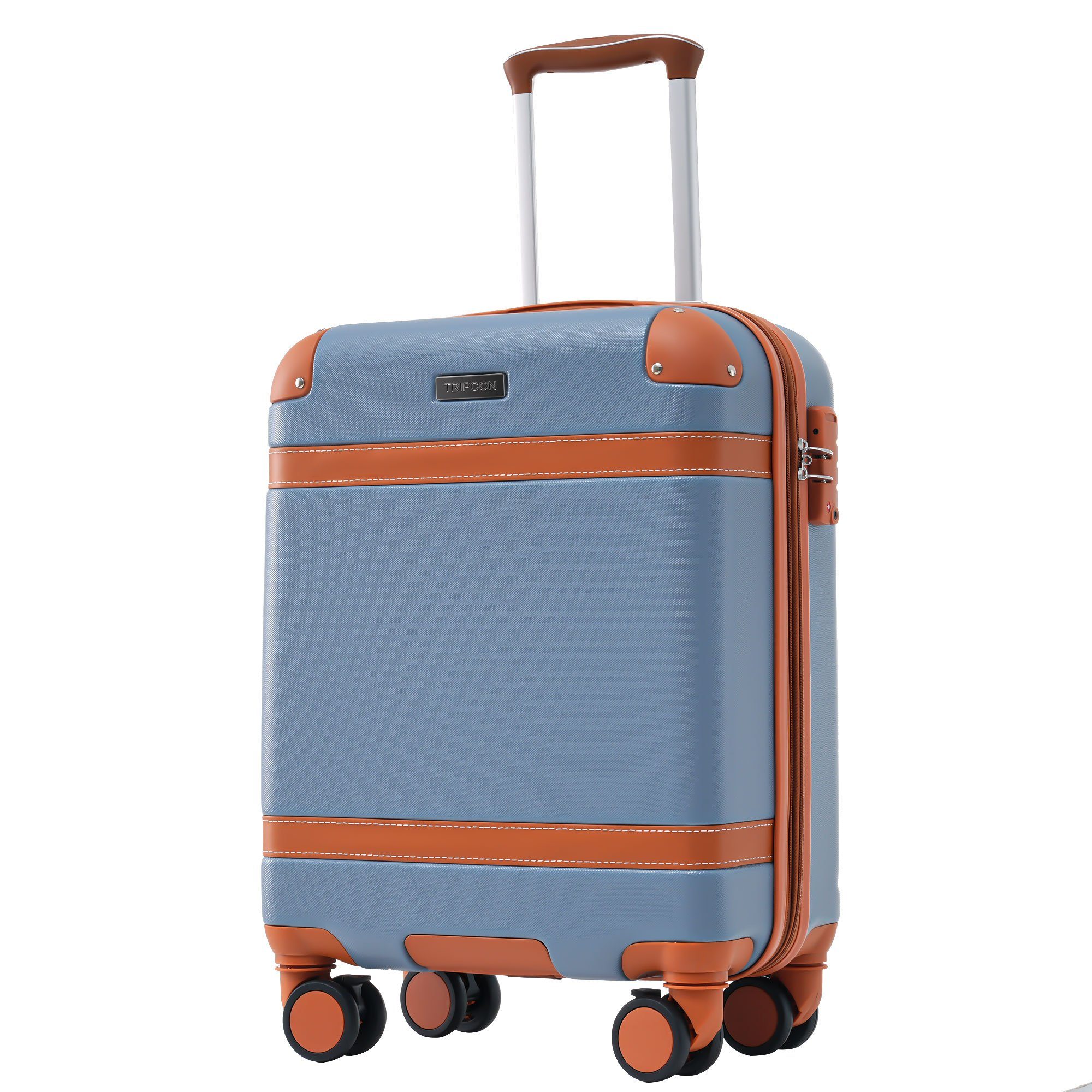 Rollen Hartschalen-Trolley Modern TSA Ulife Zollschloss, ABS-Material, 4 Reisekoffer Blau Handgepäck