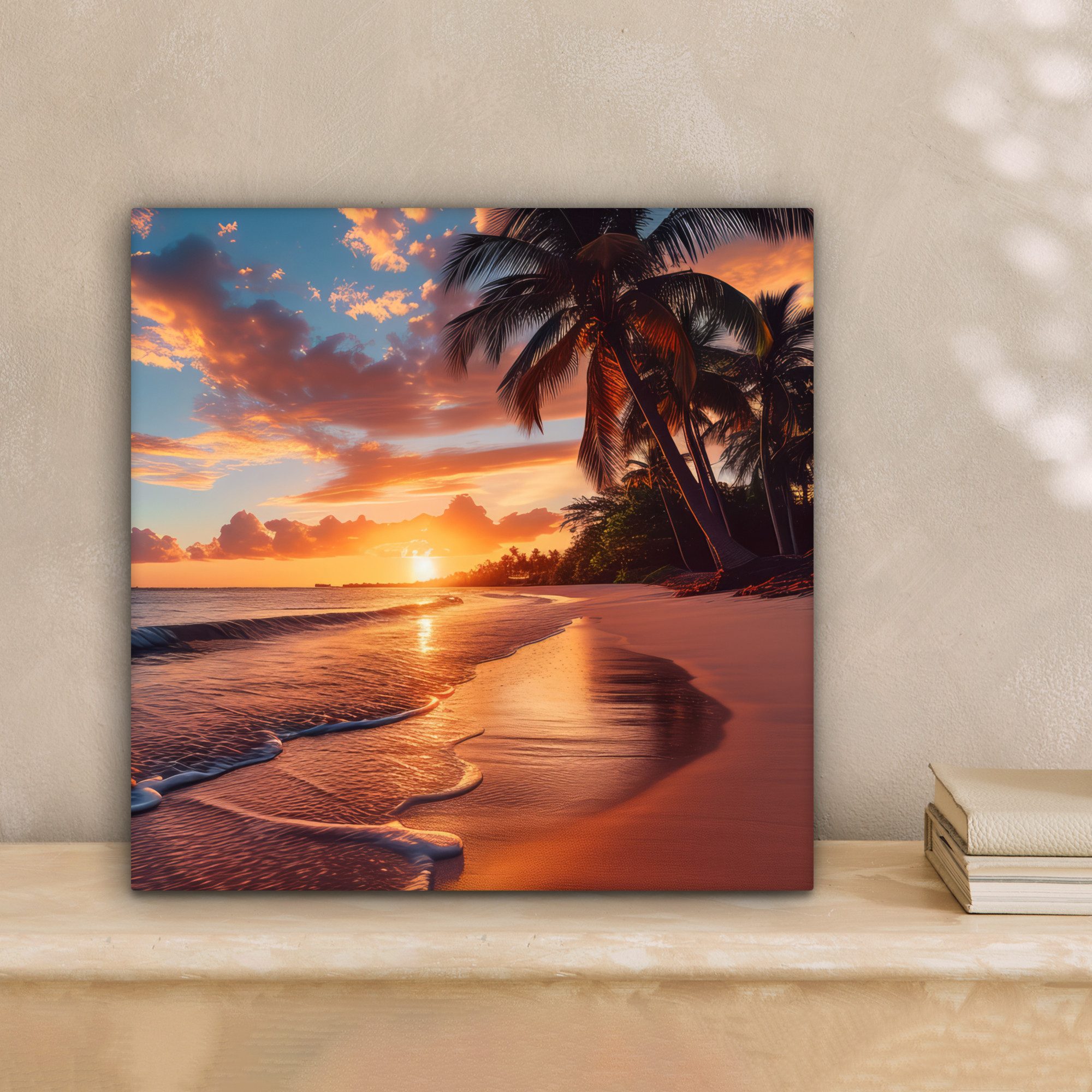 OneMillionCanvasses® Leinwandbild Sonnenuntergang - Palmen - günstig online kaufen