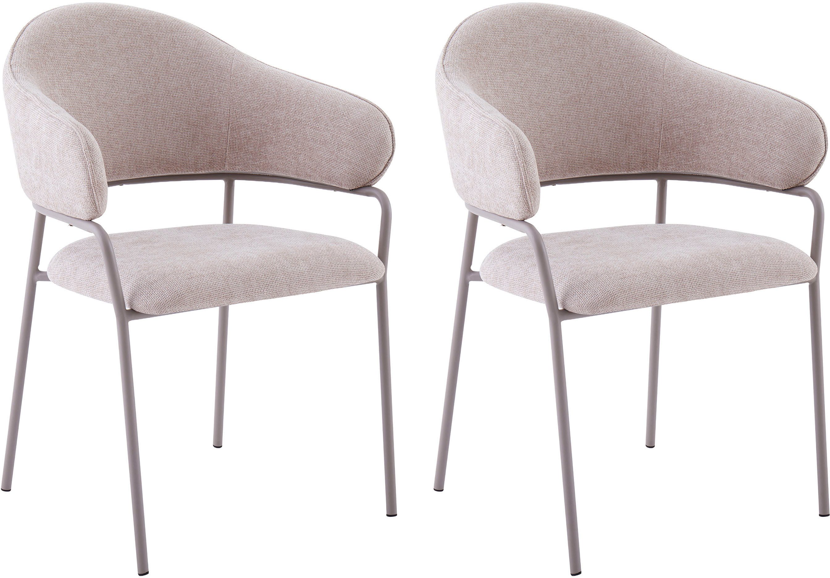 byLIVING Esszimmerstuhl Curve (Set, 2 St), moderner Stoff Stuhl mit gemütlichem Sitzkomfort, verschiedene Farben.